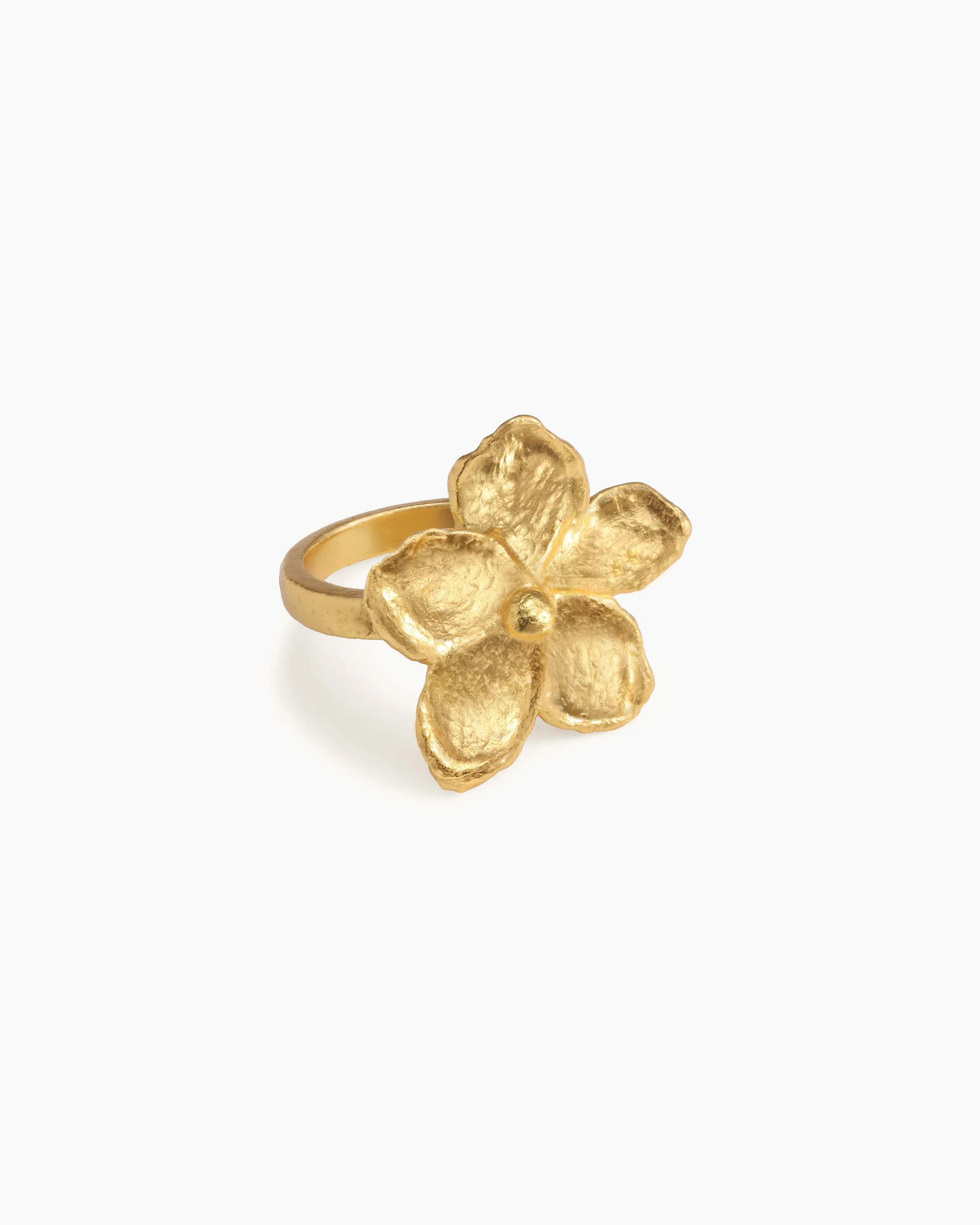 Gold Textured Floral Ring sold by en route product image thumbnail 3