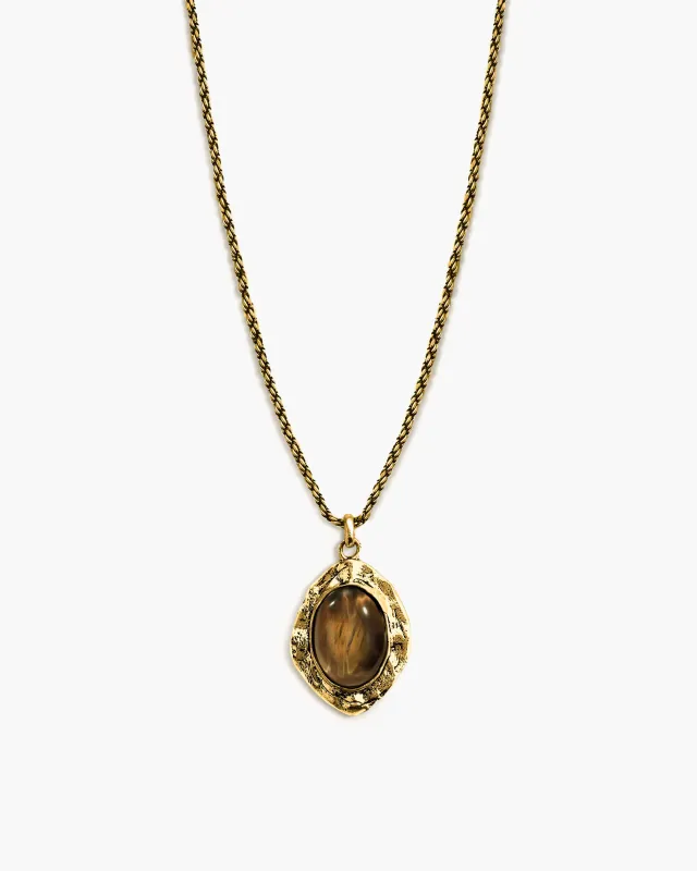 Gold Tiger's Eye Savannah Long Necklace sold by en route