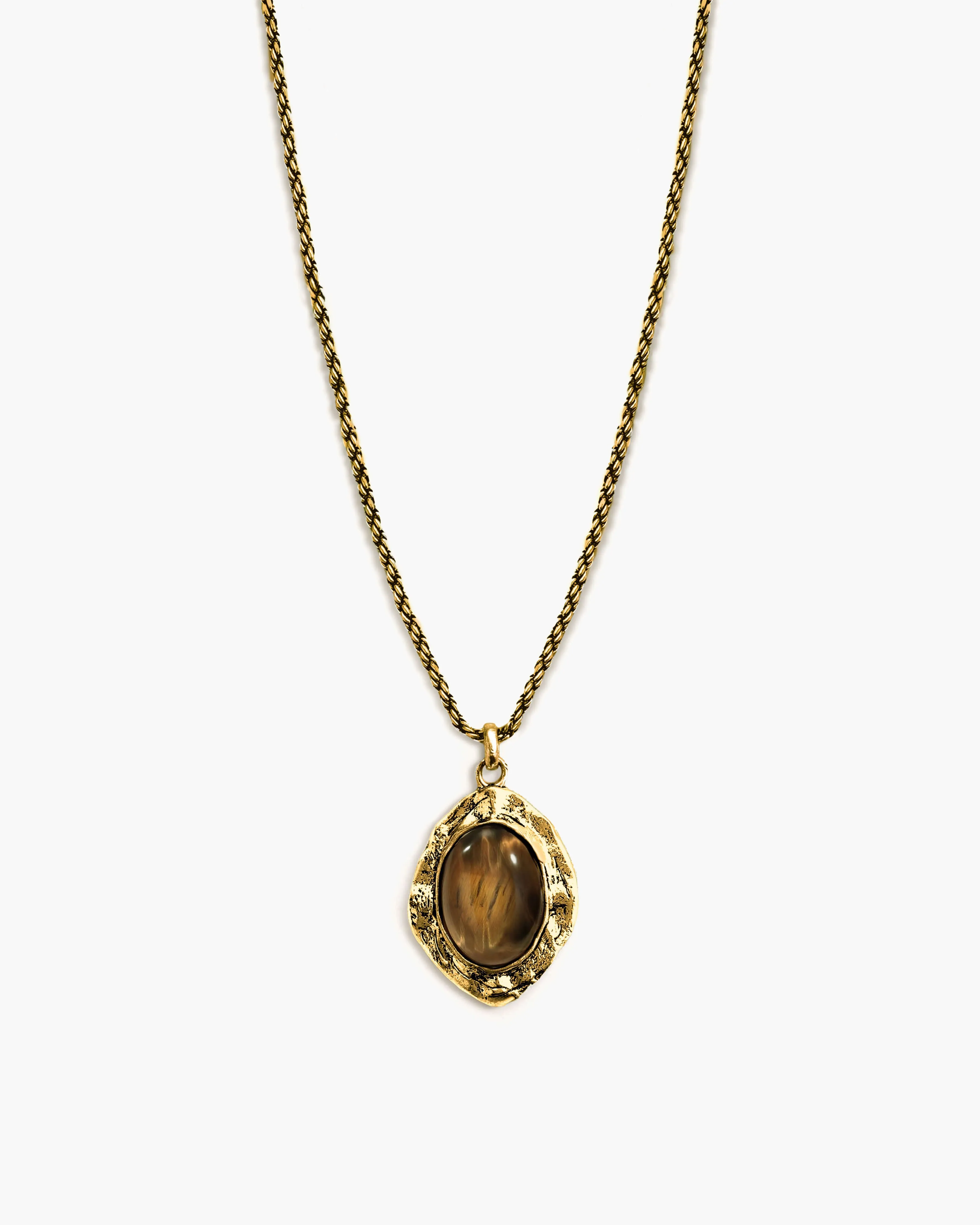 Gold Tiger's Eye Savannah Long Necklace sold by En Route Jewelry