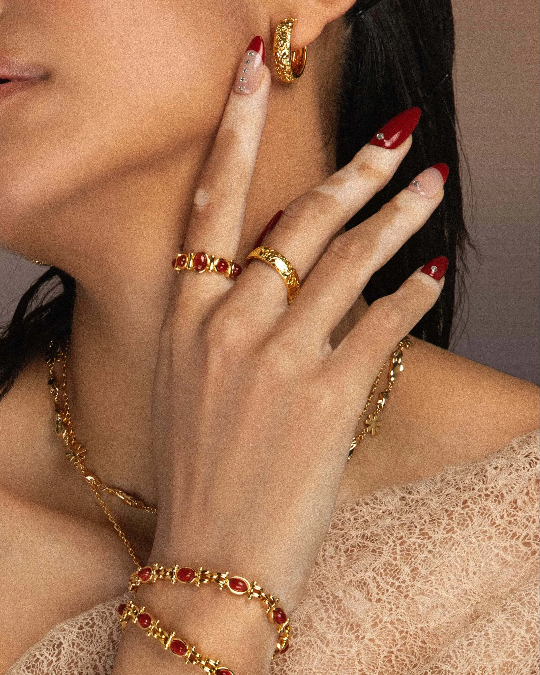 Carnelian Stone Band Ring sold by En Route Jewelry product image thumbnail 4