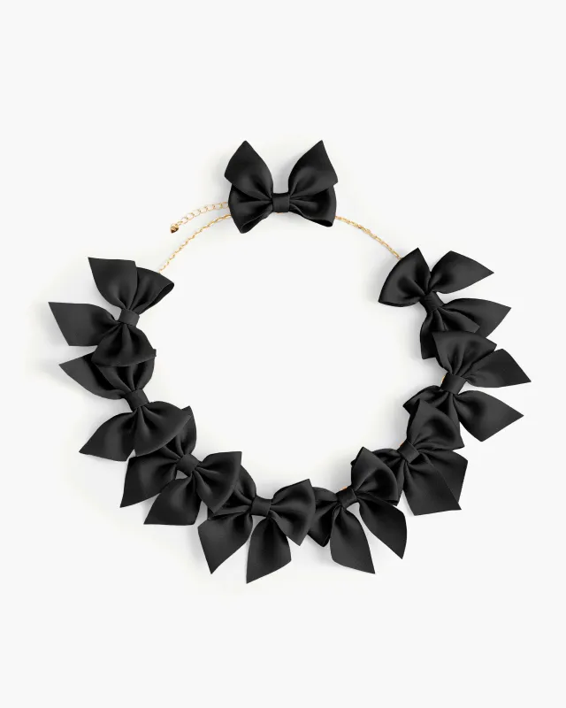 Black Bow Necklace made by En Route Jewelry