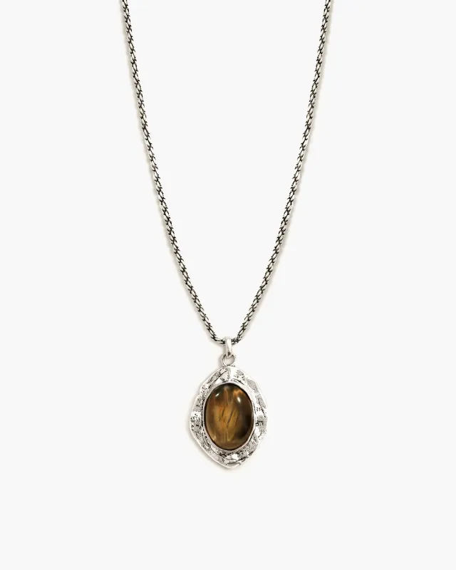 Silver Tiger's Eye Savannah Long Necklace sold by En Route Jewelry