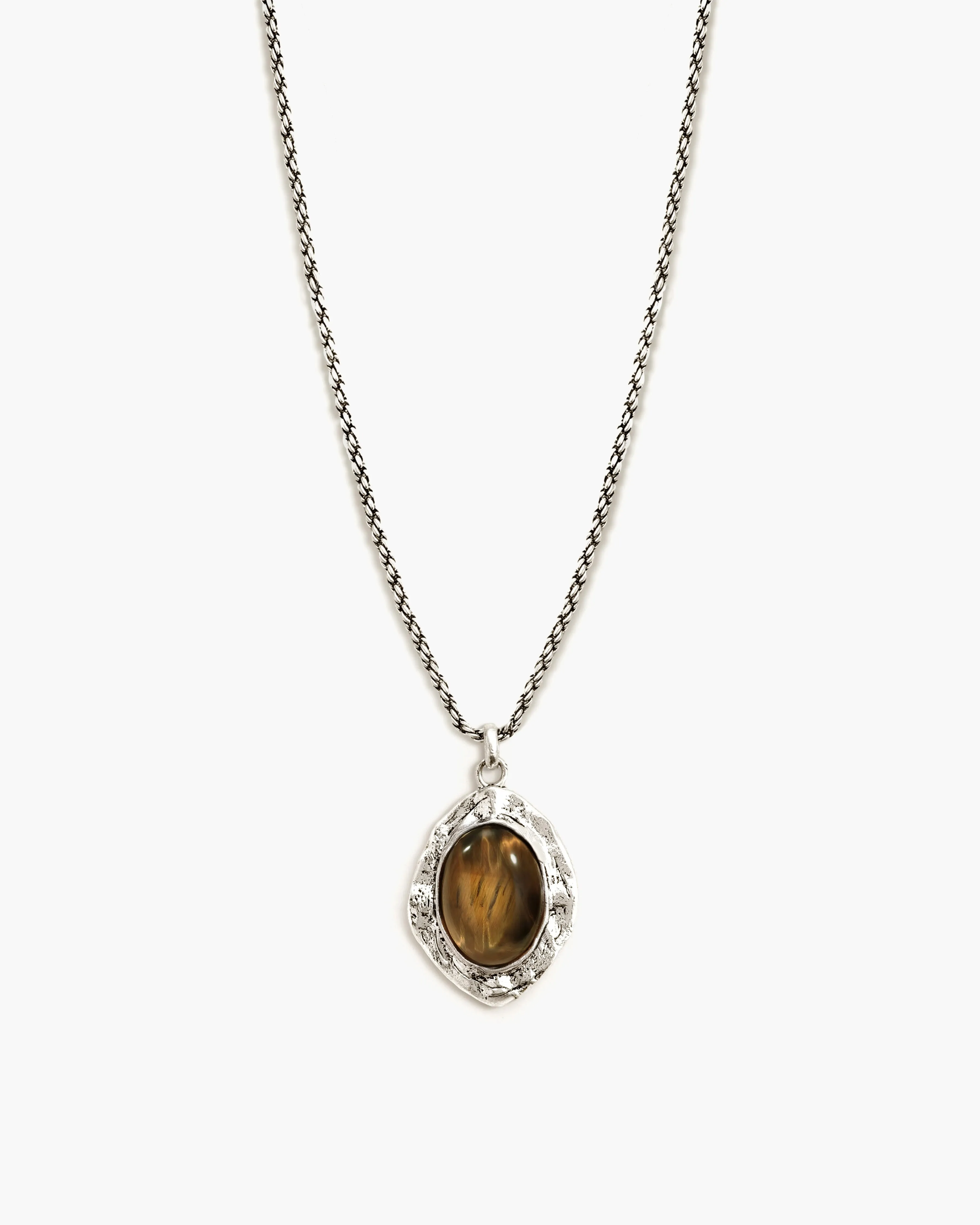 Silver Tiger's Eye Savannah Long Necklace sold by En Route Jewelry