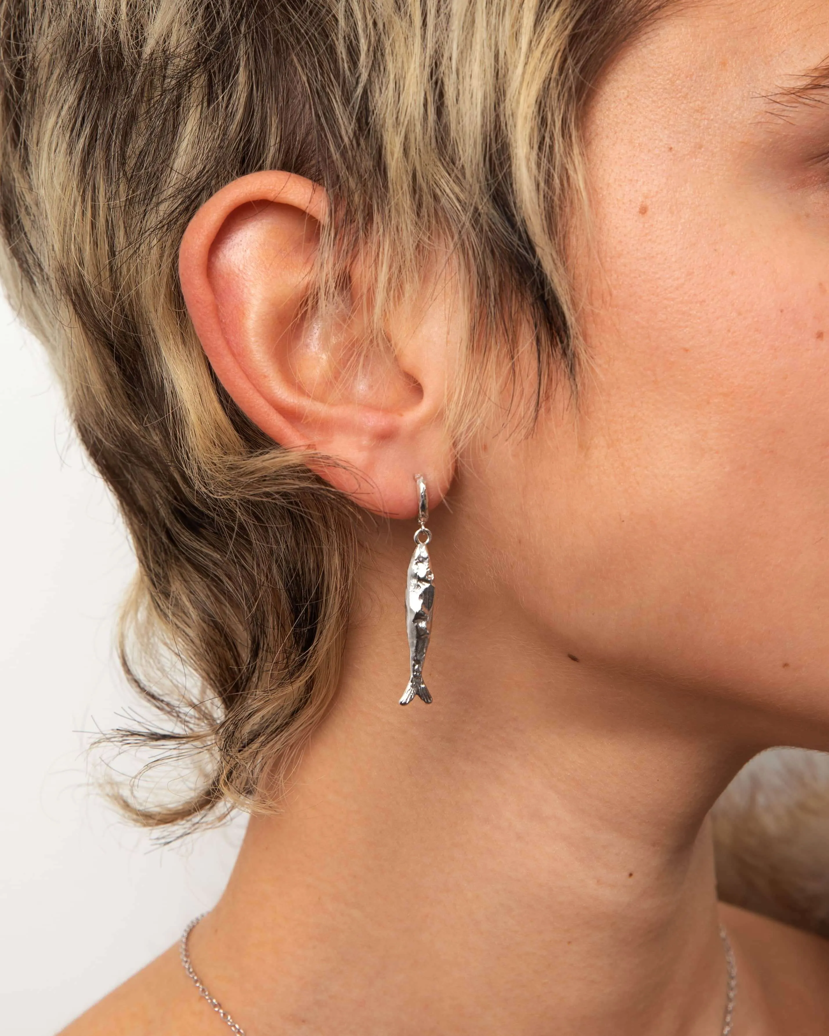 Silver Anchovy Earrings sold by En Route Jewelry product image thumbnail 2