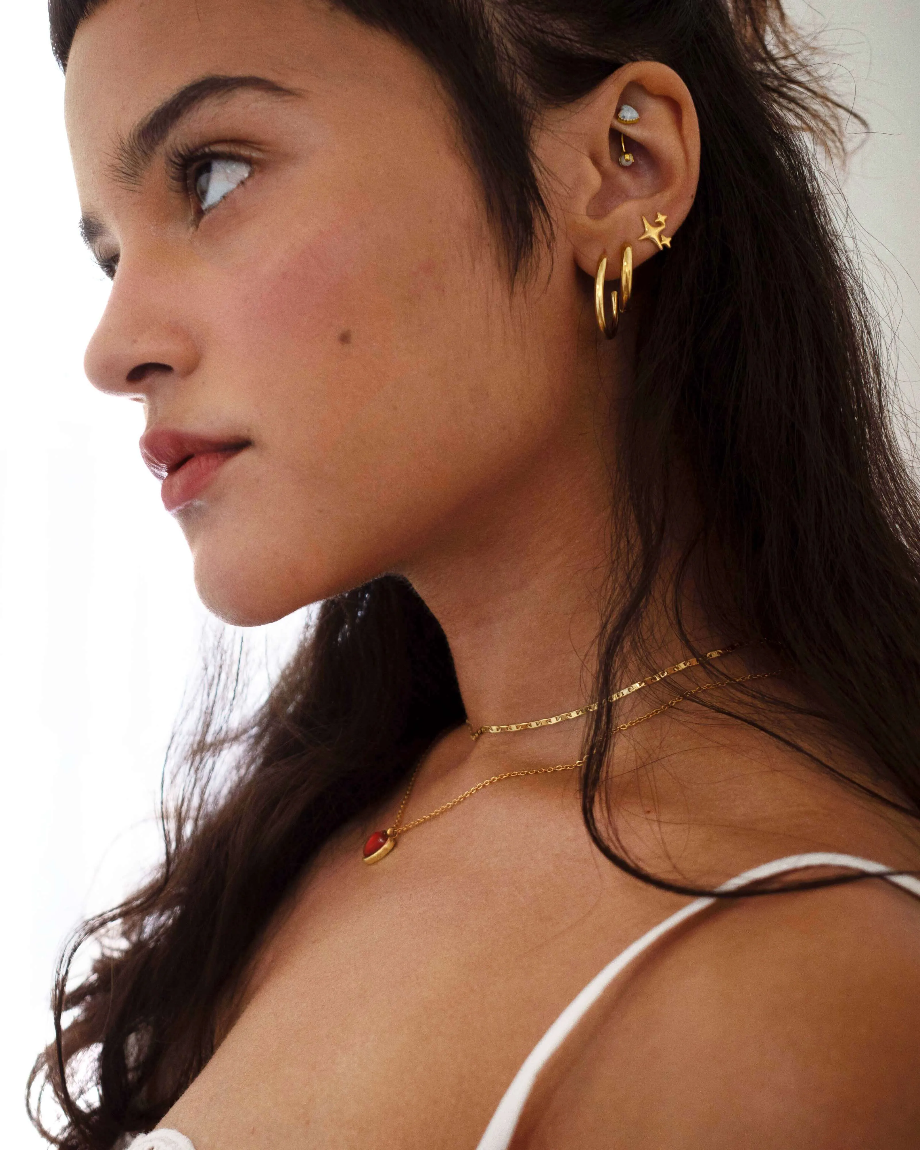 Gold 30mm Endless Hoop Earrings sold by En Route Jewelry product image thumbnail 2