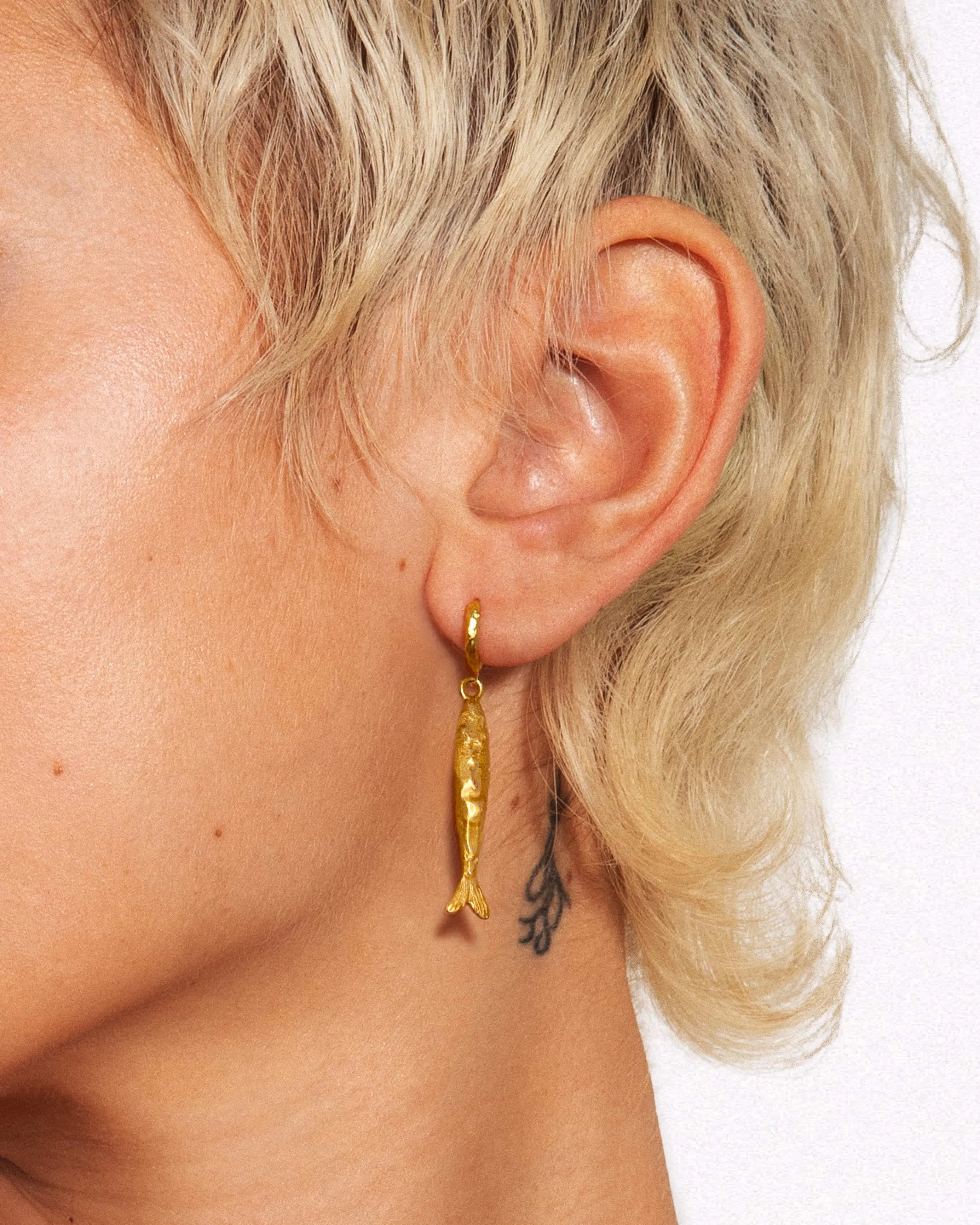 Gold Anchovy Earrings sold by en route product image thumbnail 2