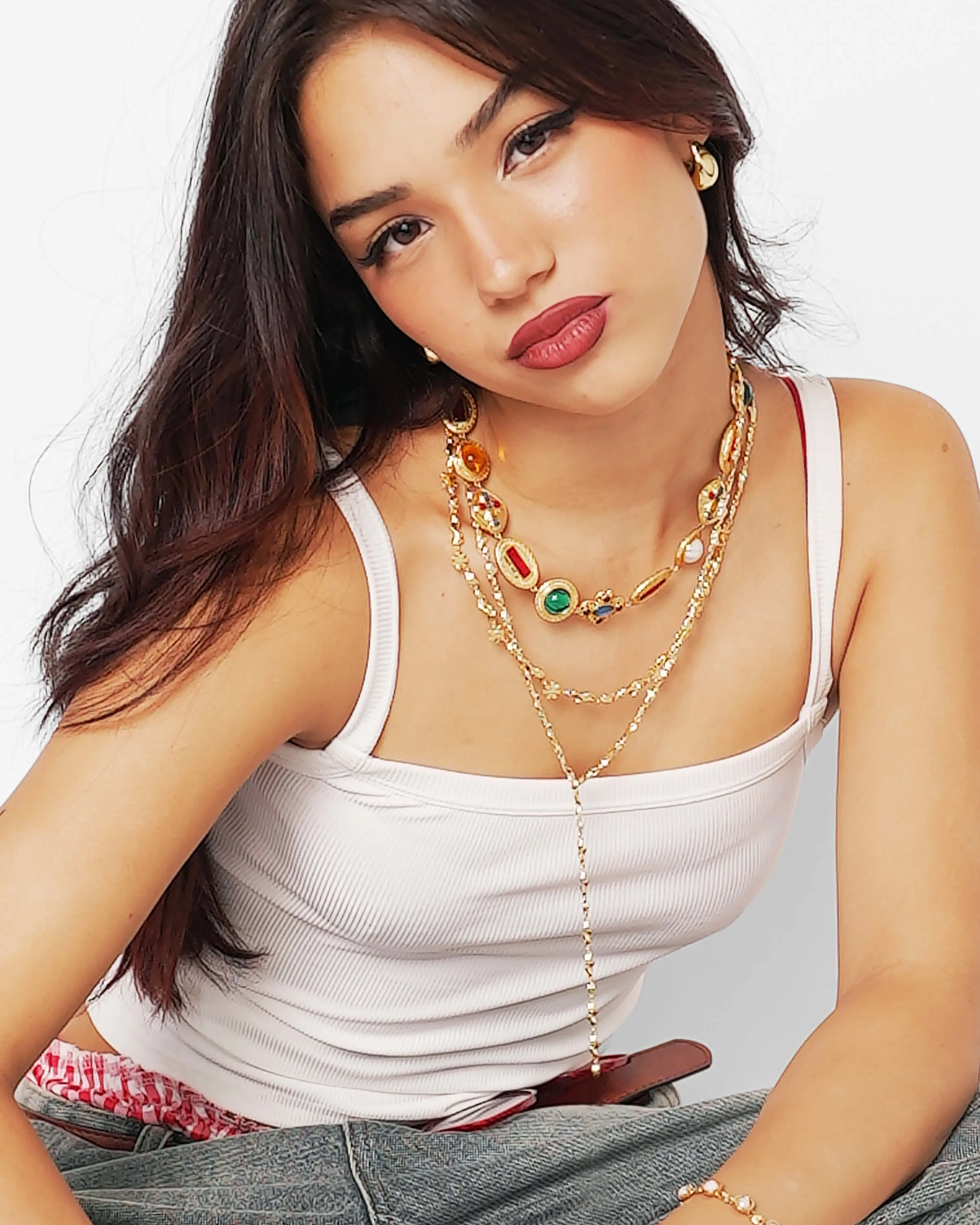 Gold Clusters Necklace sold by en route product image thumbnail 2