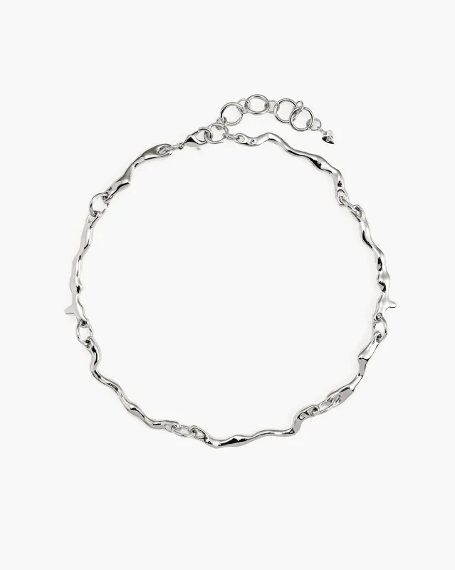 Silver Molten Necklace made by En Route Jewelry