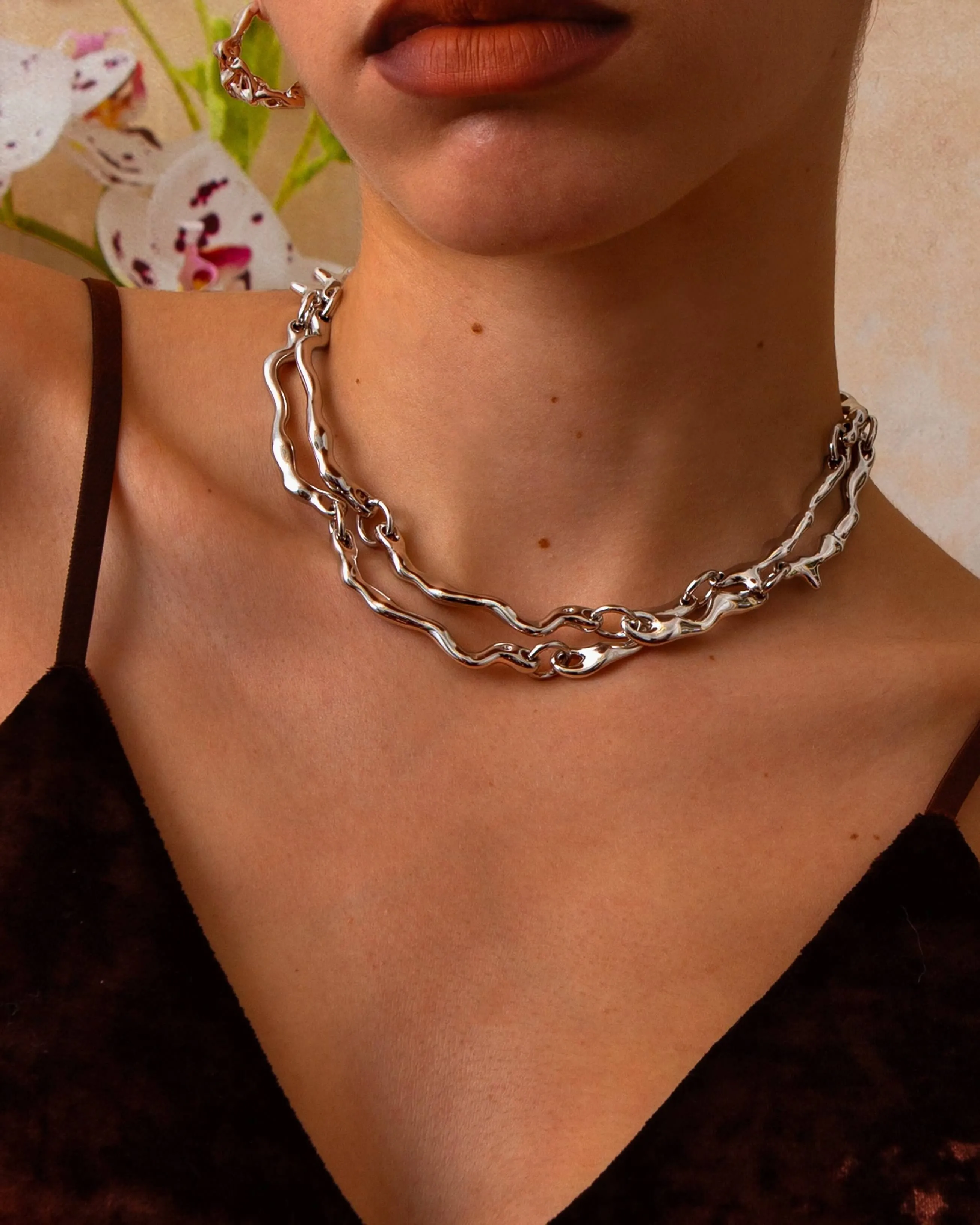 Silver Molten Necklace sold by en route product image thumbnail 2
