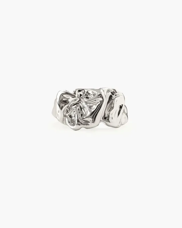 Textured Molten Ring in Silver sold by en route