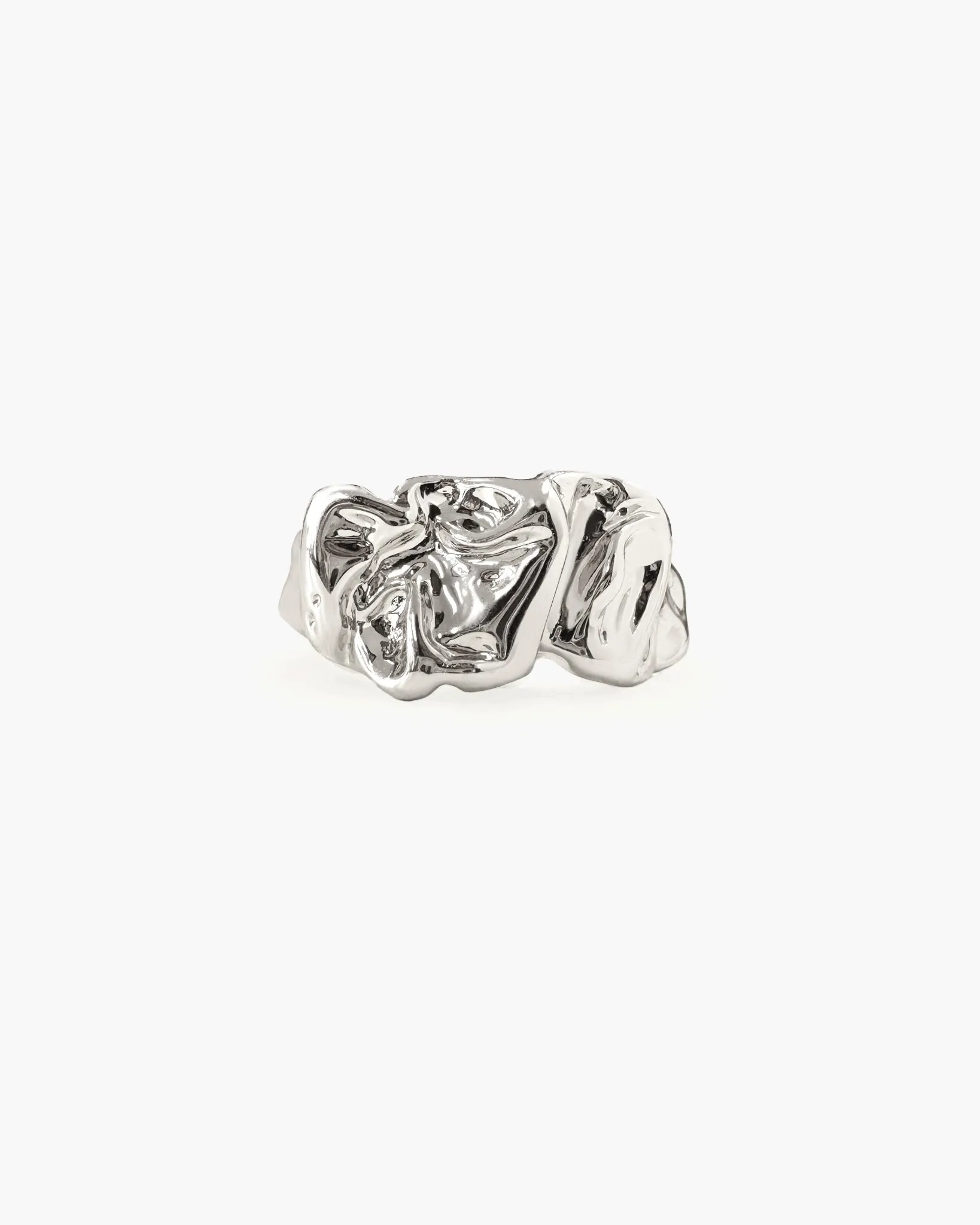 Textured Molten Ring in Silver sold by En Route Jewelry