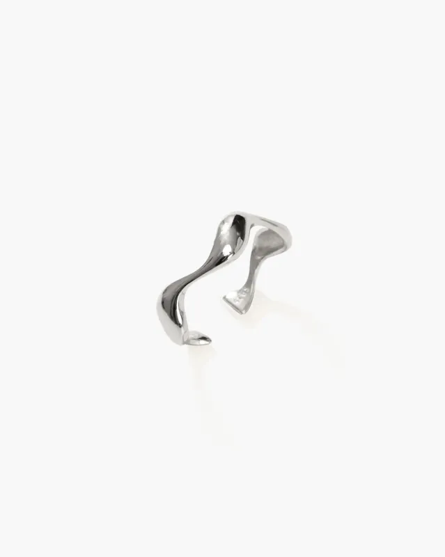 Silver Wave Ear Cuff sold by en route