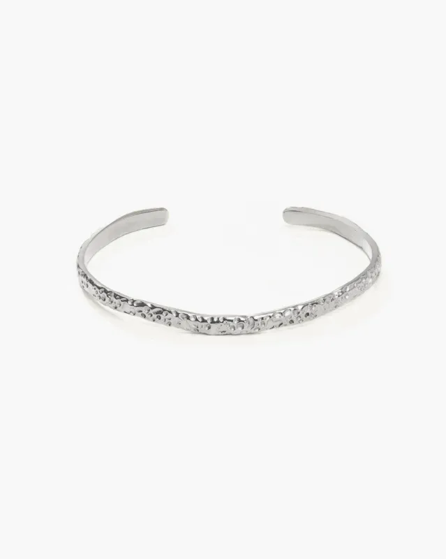 Silver Textured Bangle sold by en route