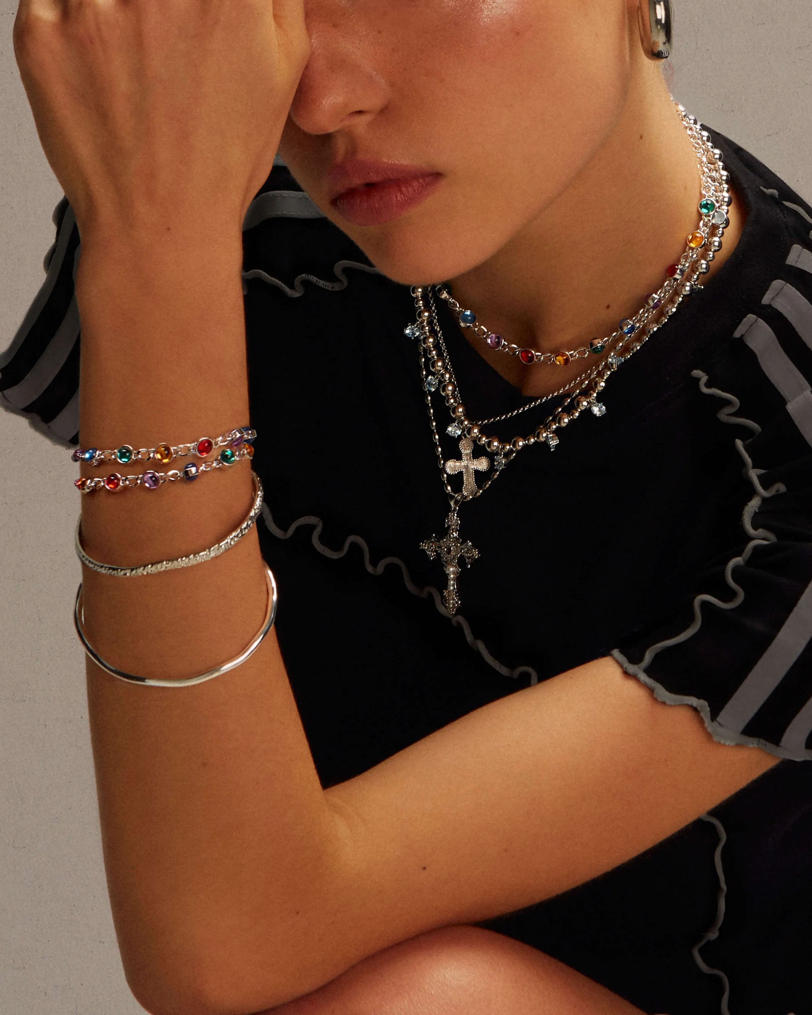 Silver Textured Bangle sold by en route product image thumbnail 2