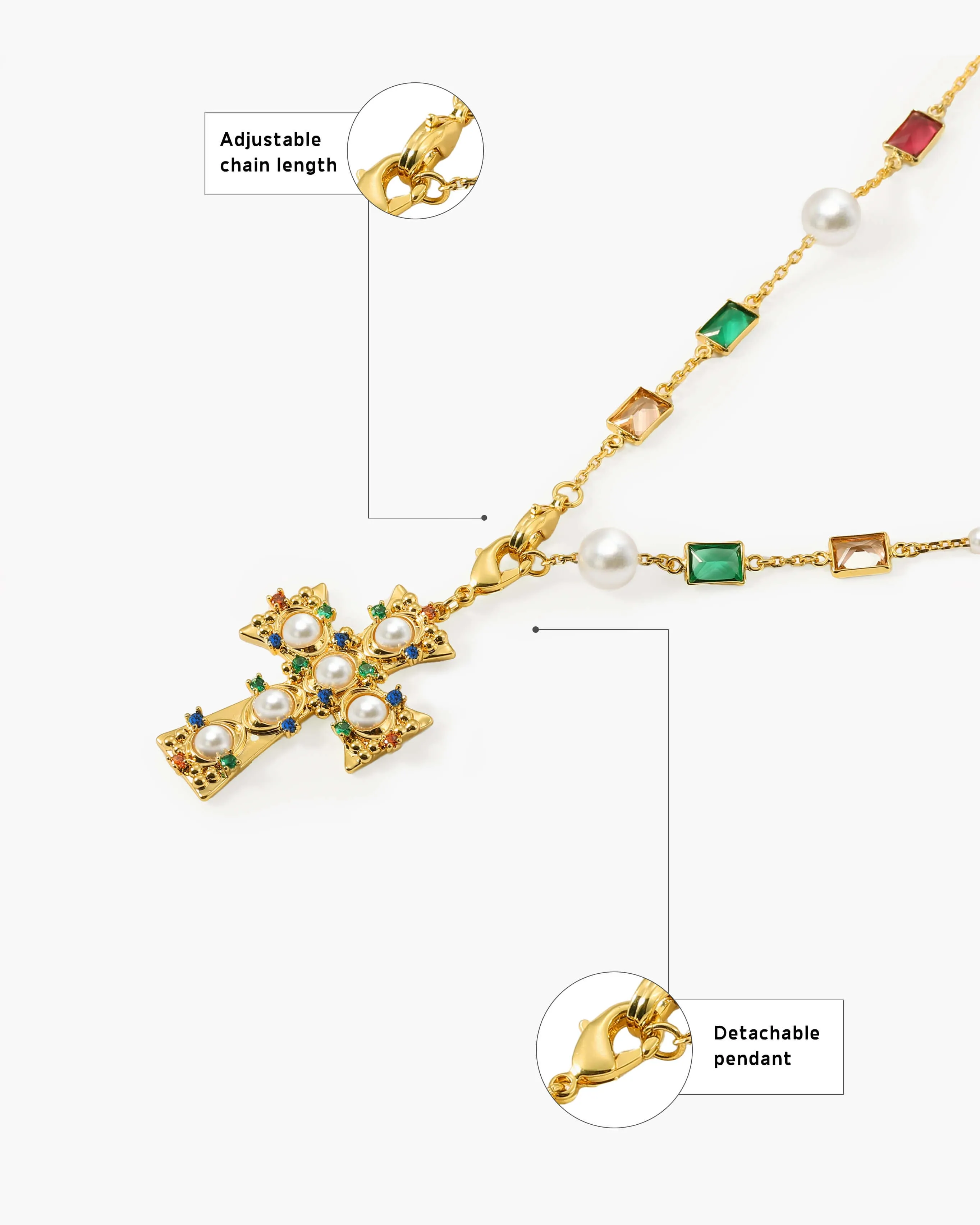 Lover of Helius Pearl Cross Necklace sold by en route product image thumbnail 3