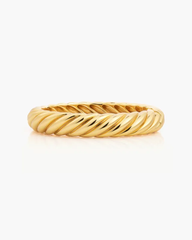 Gold Chunky Braided Bangle sold by en route