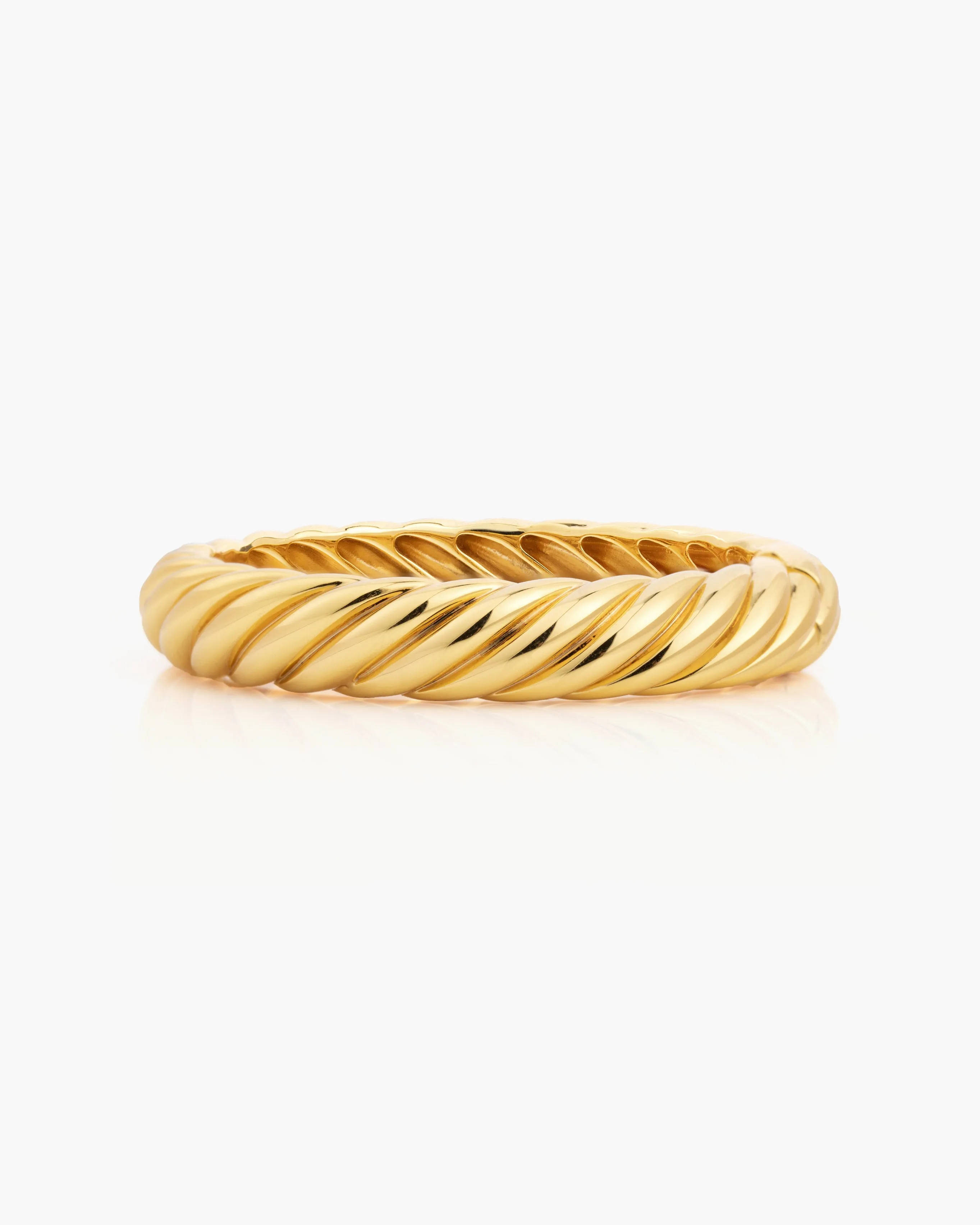 Gold Chunky Braided Bangle sold by En Route Jewelry