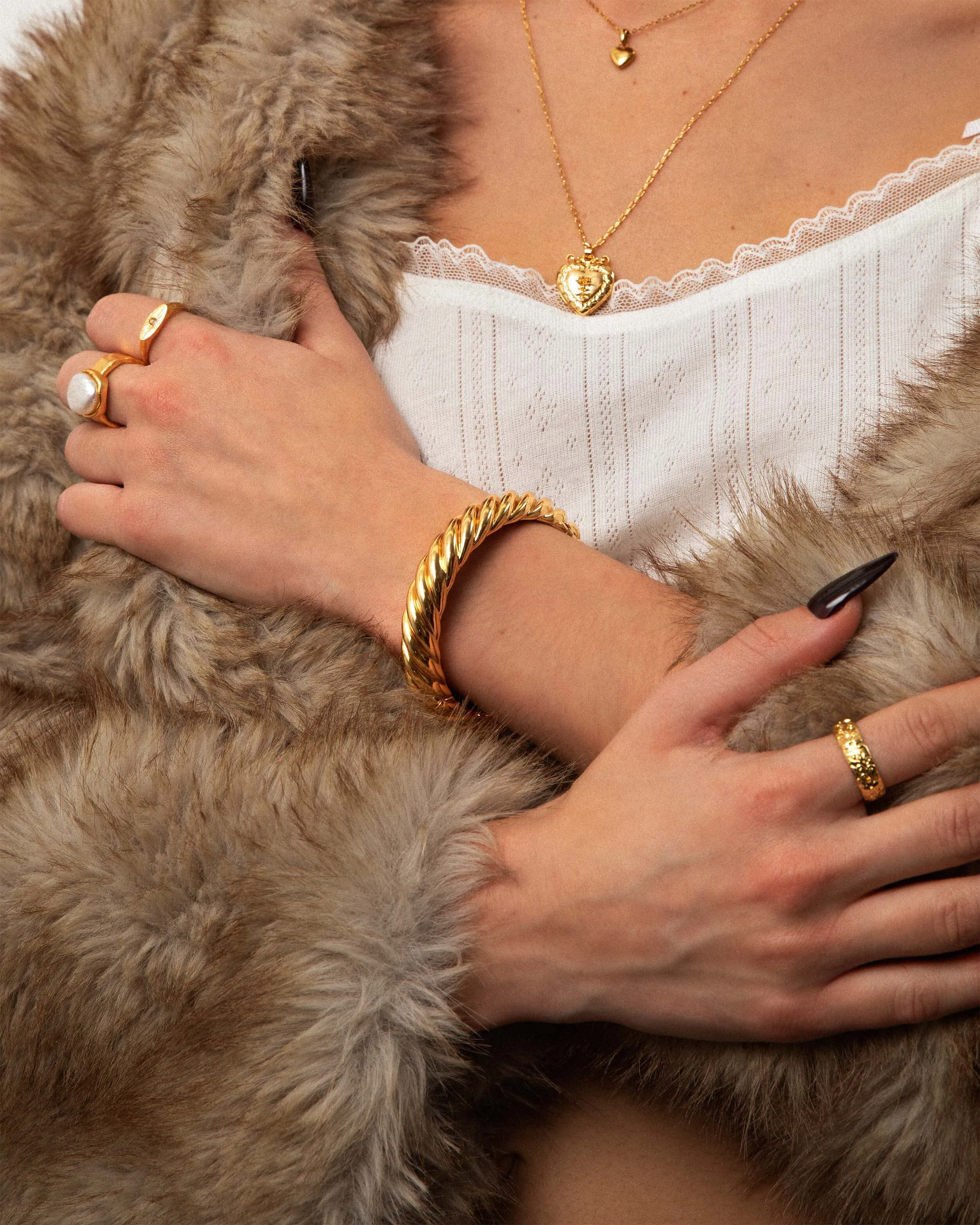 Gold Chunky Braided Bangle sold by En Route Jewelry product image thumbnail 2