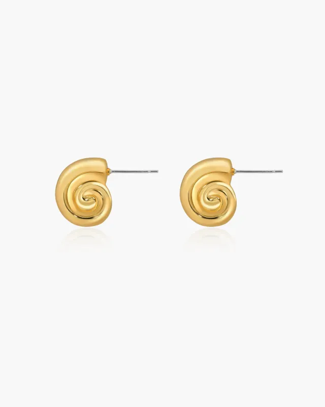Nautilus Shell Stud Earrings sold by En Route Jewelry
