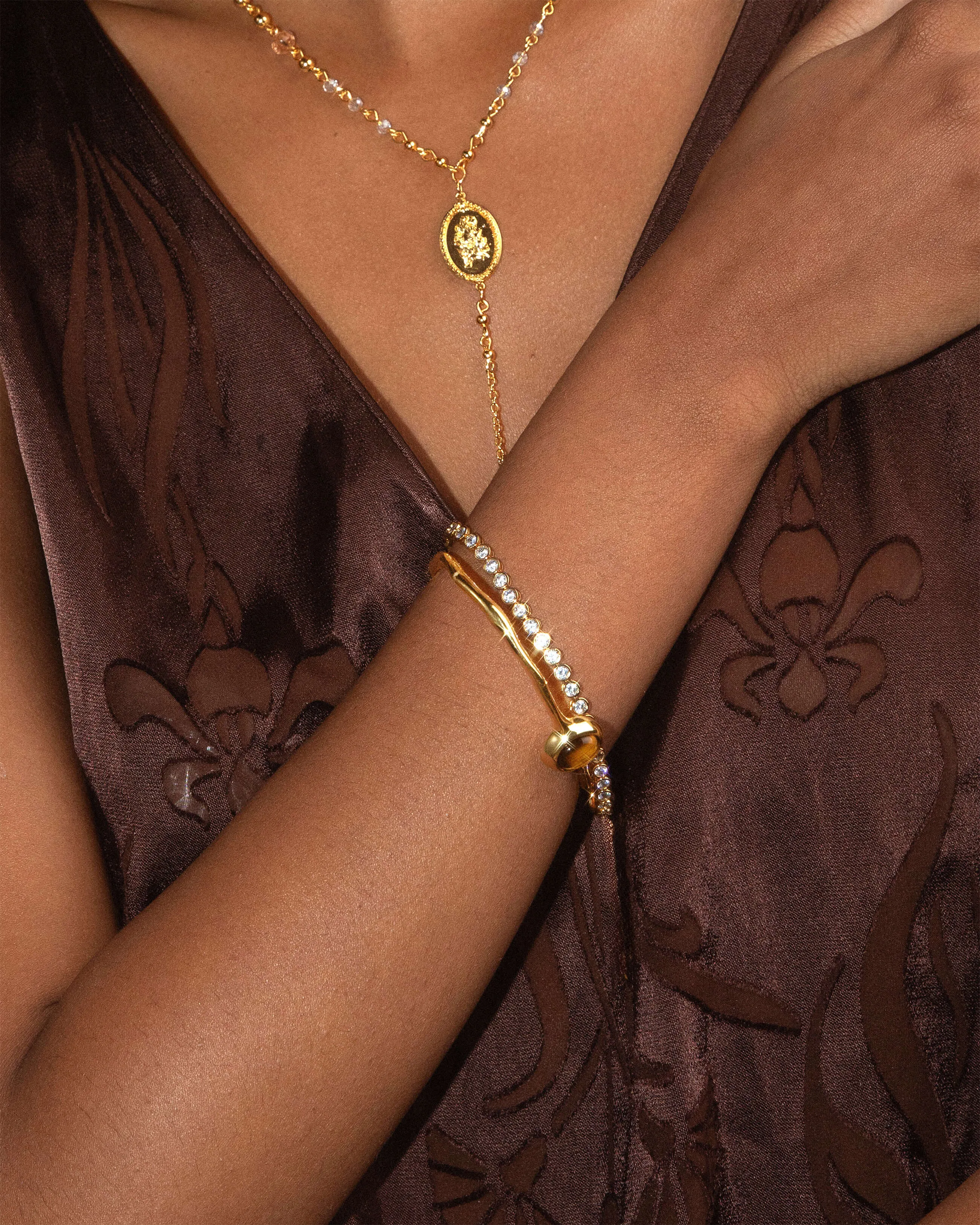 Tennis Bracelet in Gold sold by En Route Jewelry product image thumbnail 2