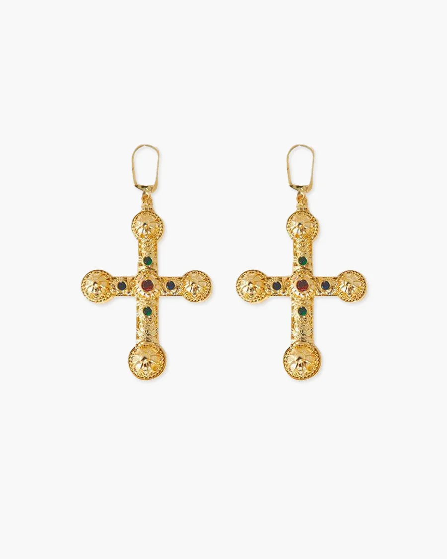 XL Cross Earrings sold by en route
