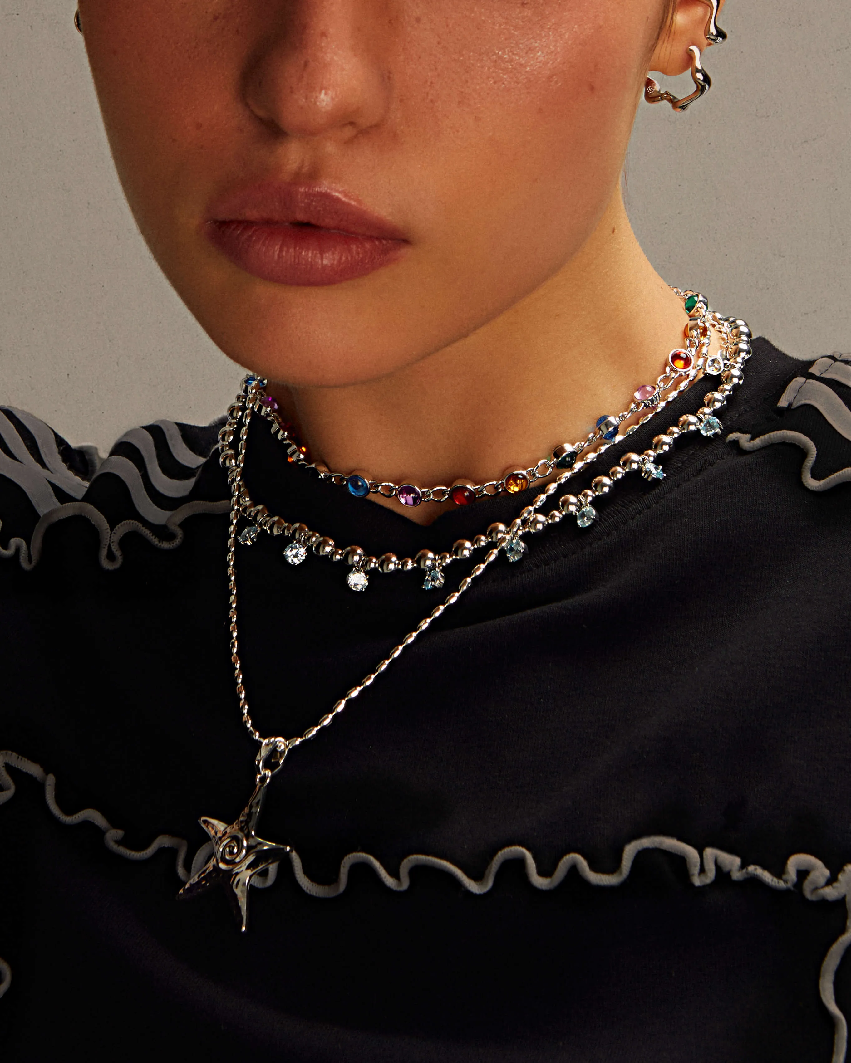 Infinity Choker Necklace in Silver sold by en route product image thumbnail 2