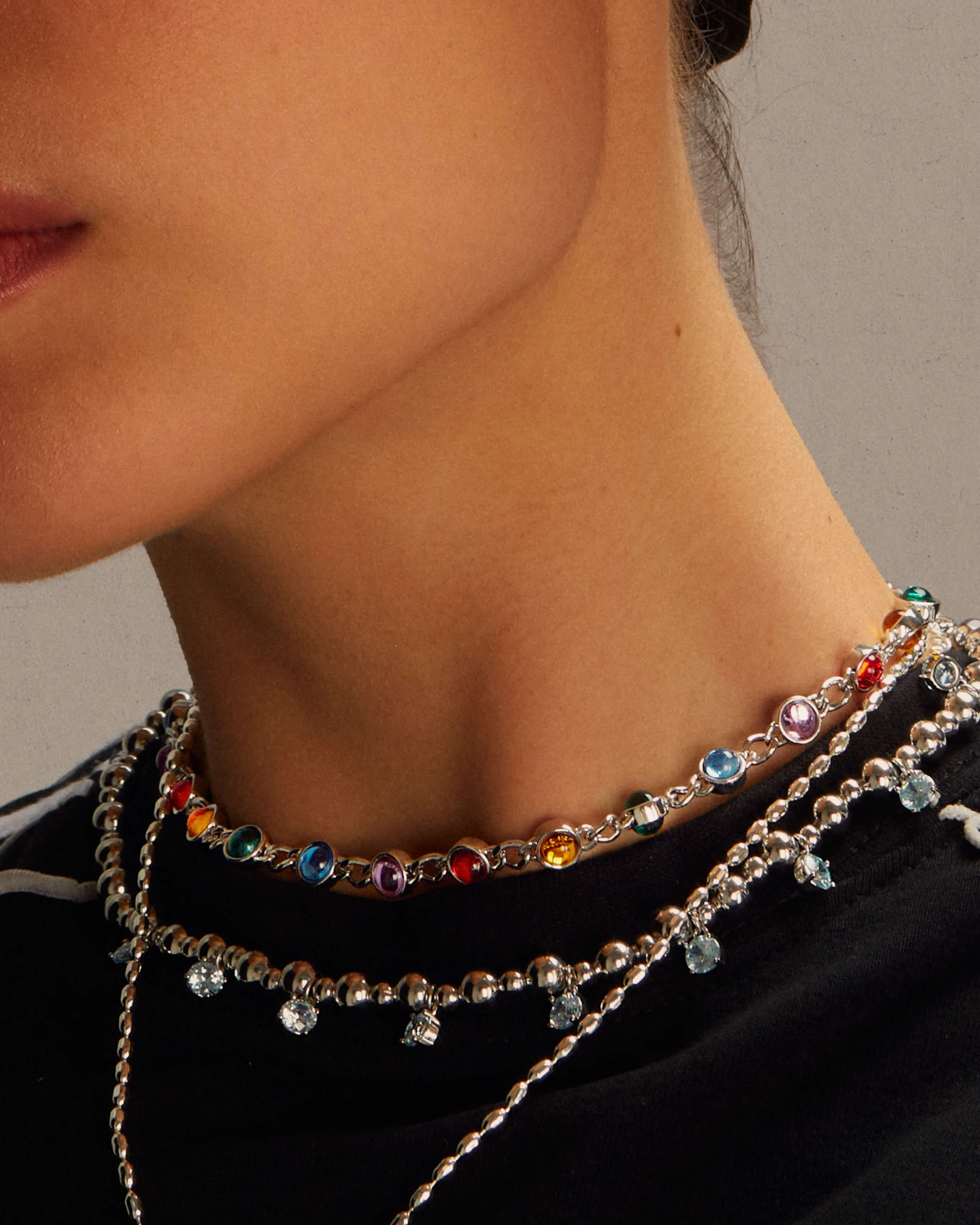 Infinity Choker Necklace in Silver sold by en route product image thumbnail 3