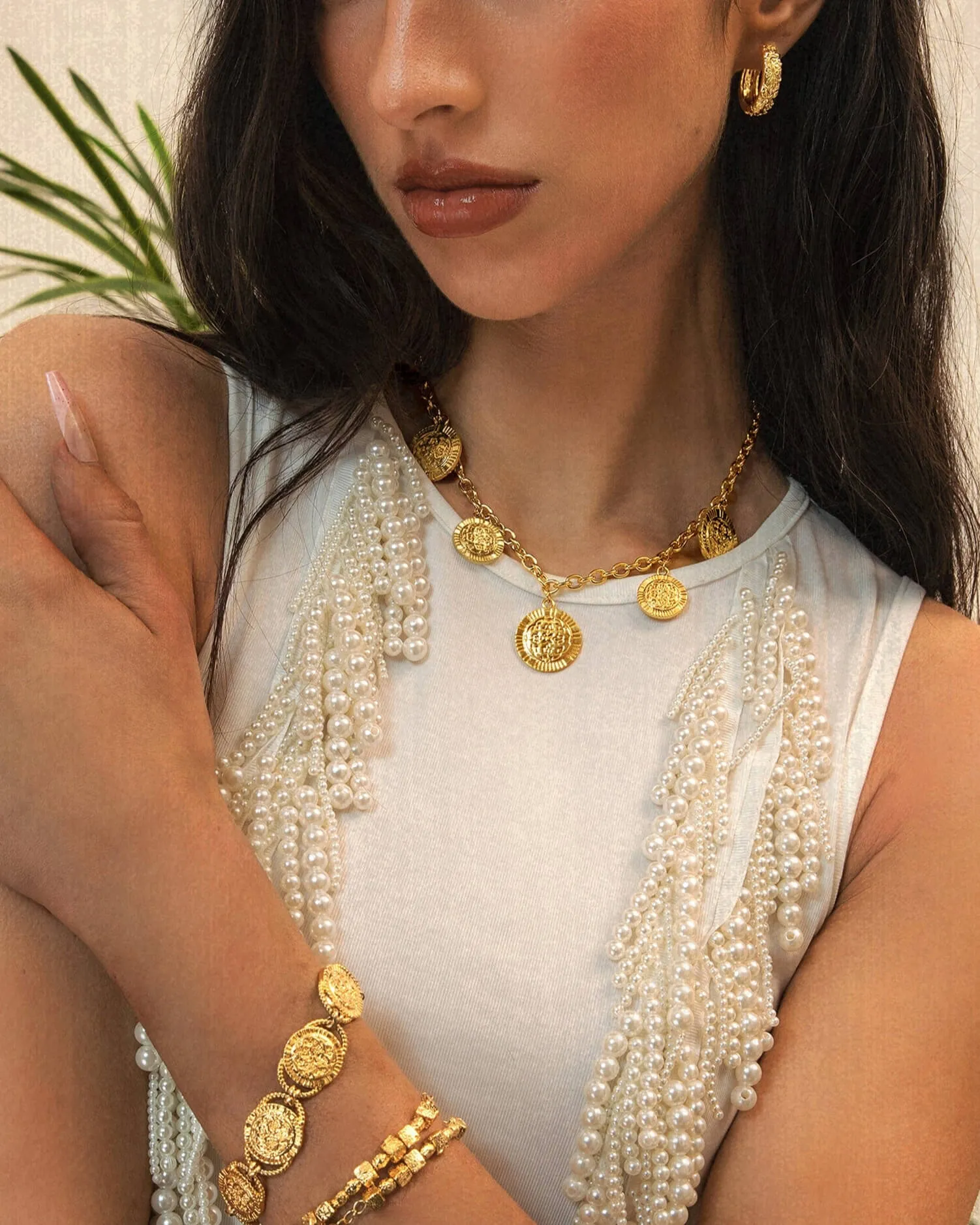 Golden Hojas Necklace sold by En Route Jewelry product image thumbnail 2