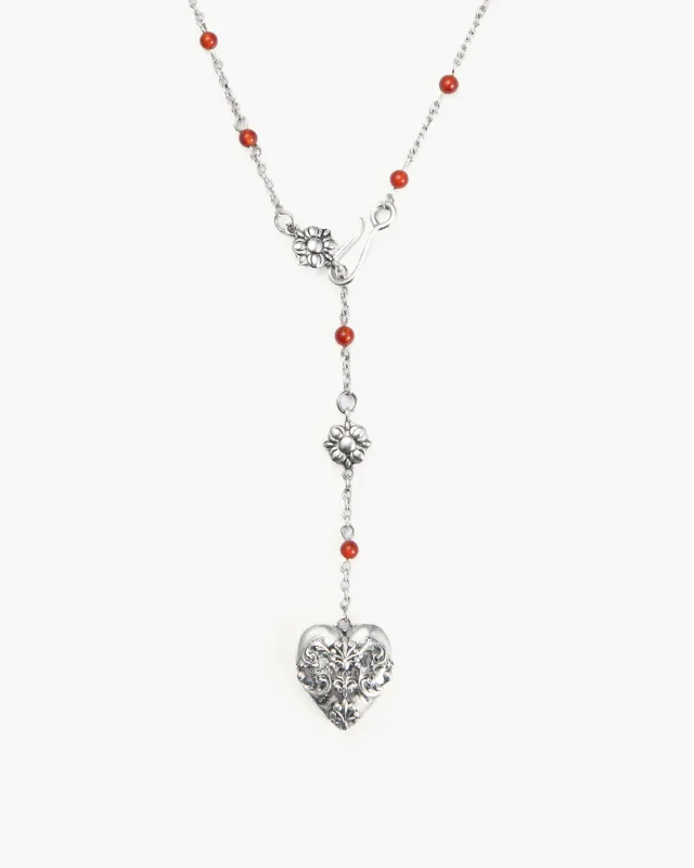 Carnelian Veil Lariat Necklace sold by En Route Jewelry