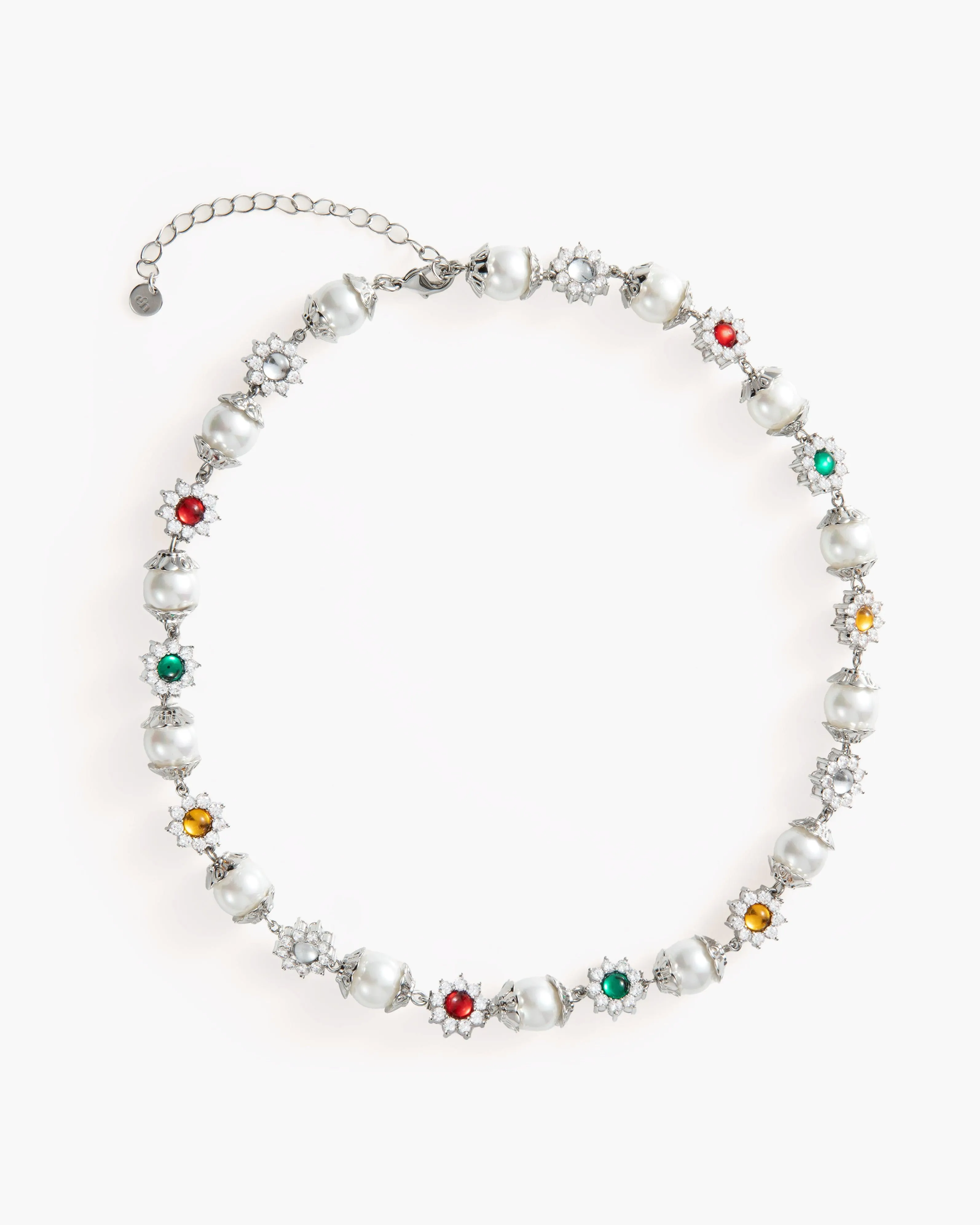 Daisy Pearl Necklace in Silver sold by En Route Jewelry product image thumbnail 5