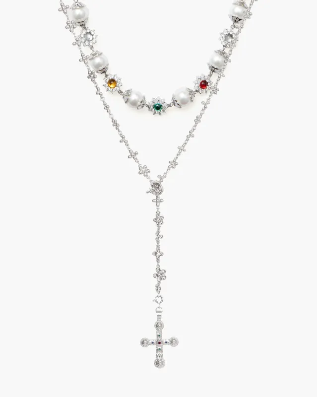 Daisy Molecule Necklace Set in Silver sold by en route