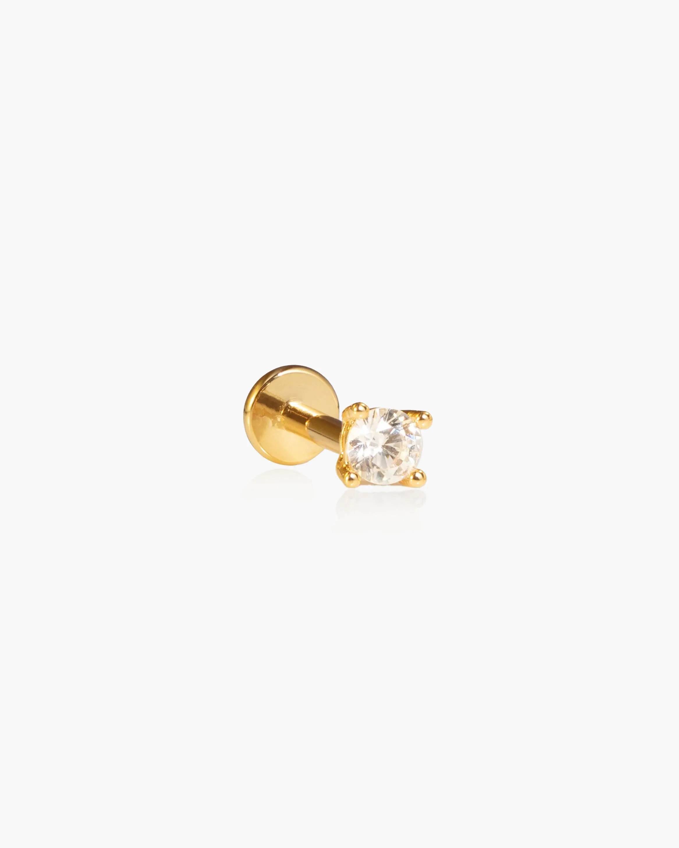 Single Shining Flat Back Helix Earring sold by En Route Jewelry