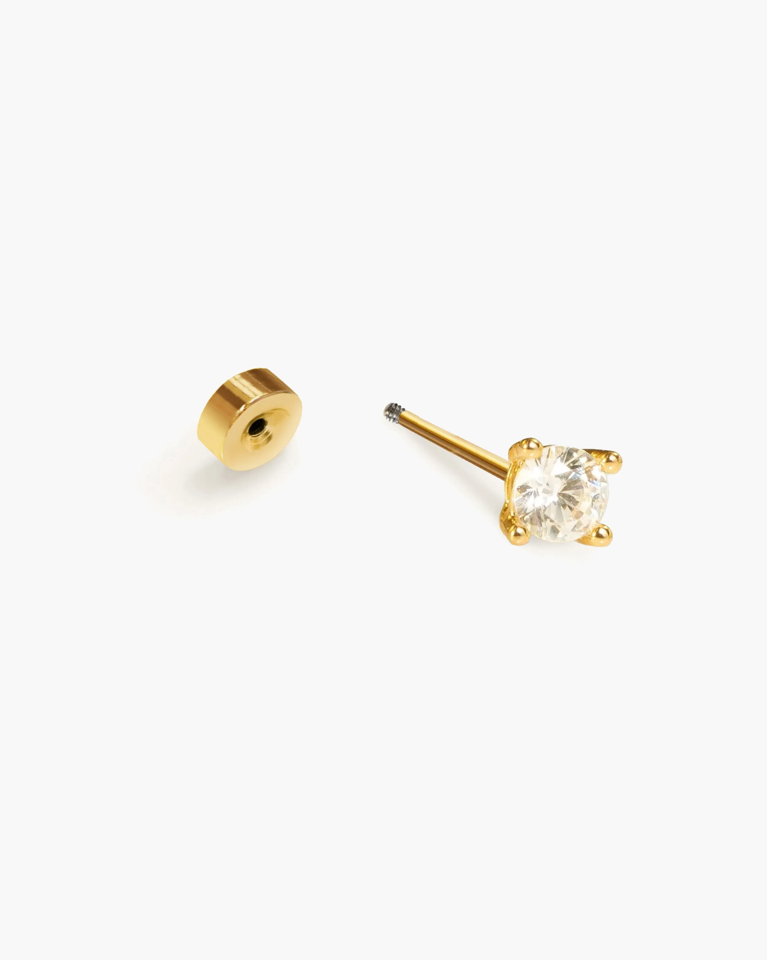 Single Shining Flat Back Helix Earring sold by En Route Jewelry product image thumbnail 3