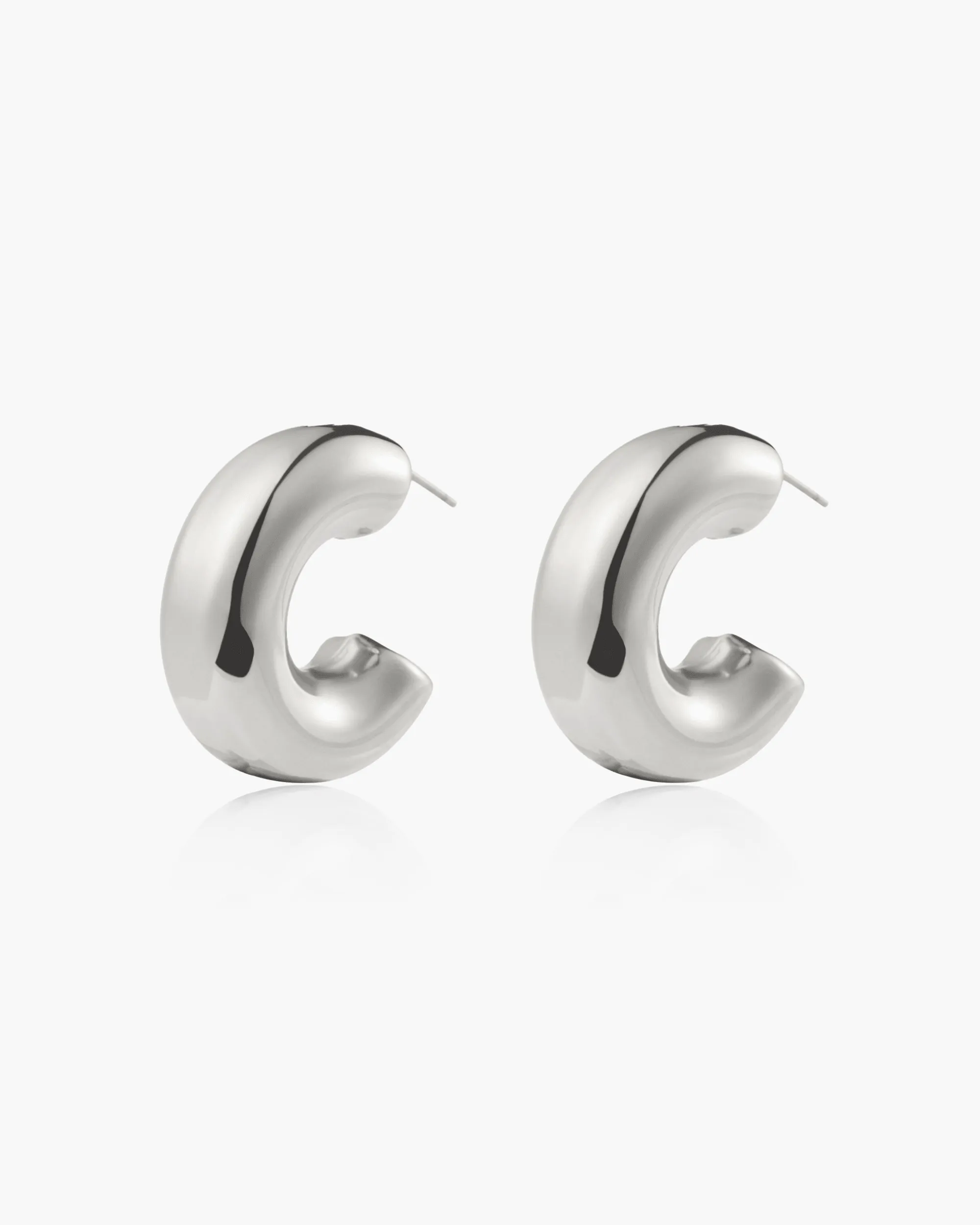Chunky Hoop Earrings in Silver sold by En Route Jewelry