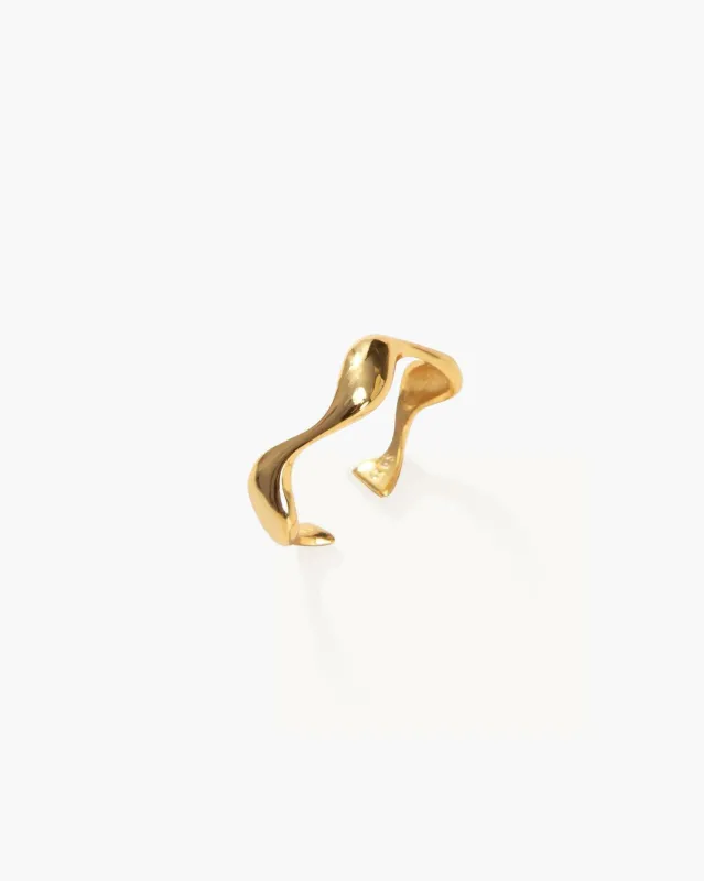 Gold Wave Ear Cuff sold by en route