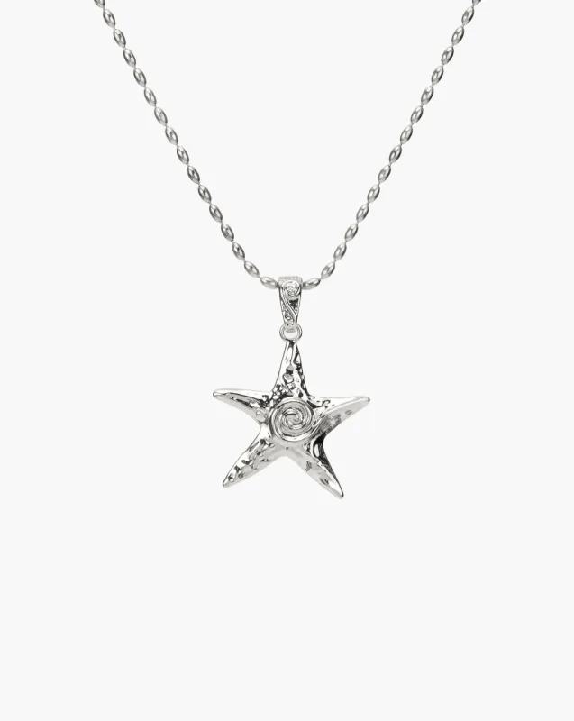 Silver Starfish Necklace sold by En Route Jewelry