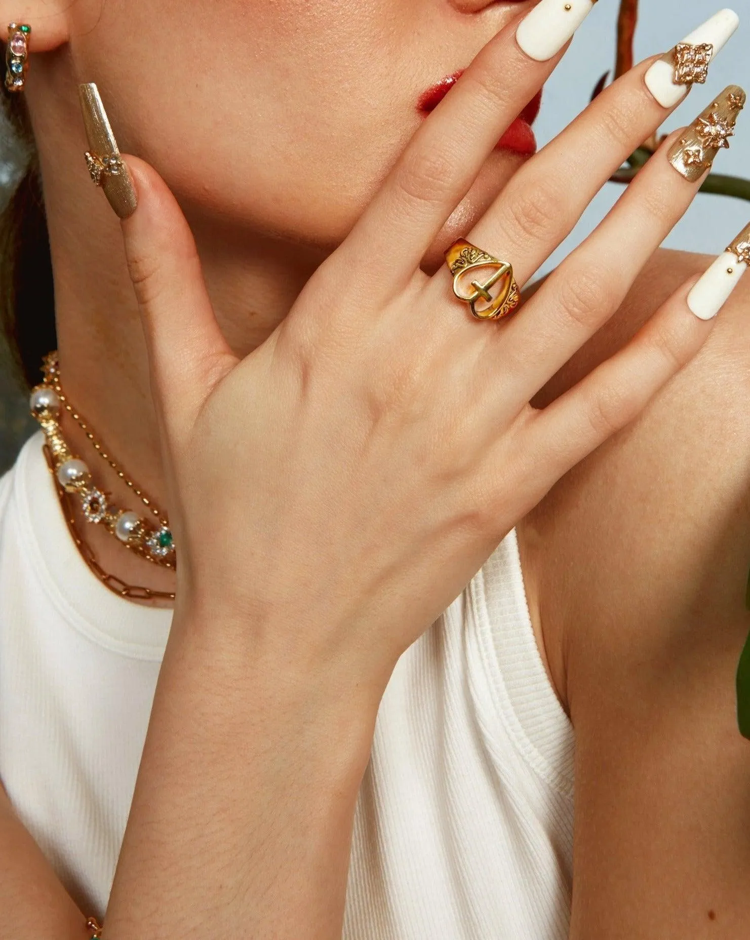 Creda Heart Cross Ring sold by en route product image thumbnail 2