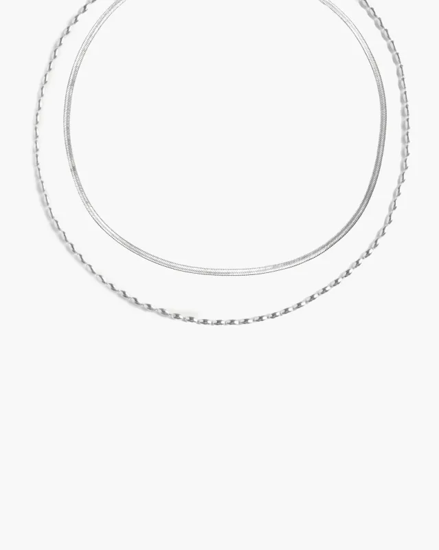 Silver Chain Necklace Set sold by en route