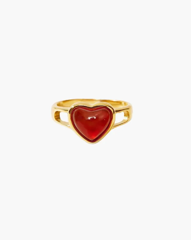 Carnelian Heart Ring sold by En Route Jewelry
