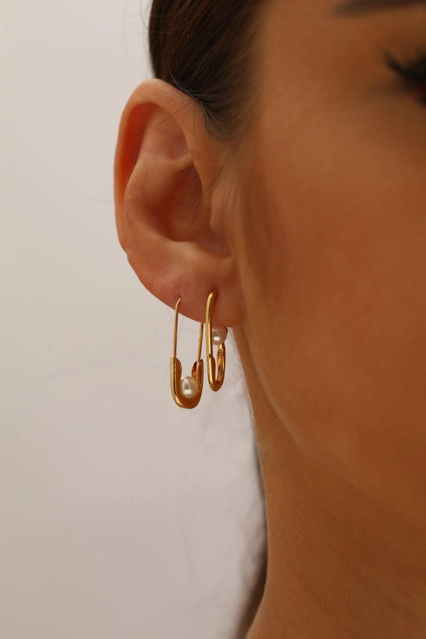 Petite Safety Pin Earrings sold by En Route Jewelry product image thumbnail 4