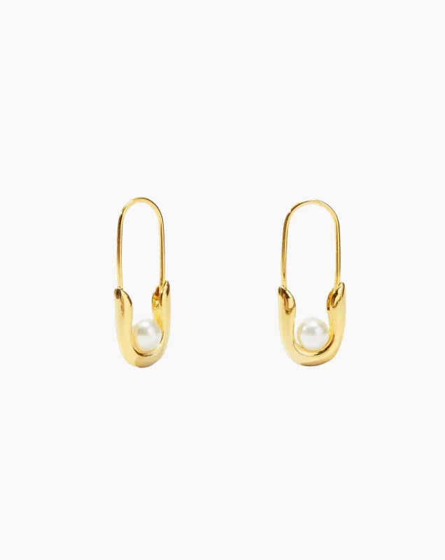 Petite Safety Pin Earrings made by En Route Jewelry