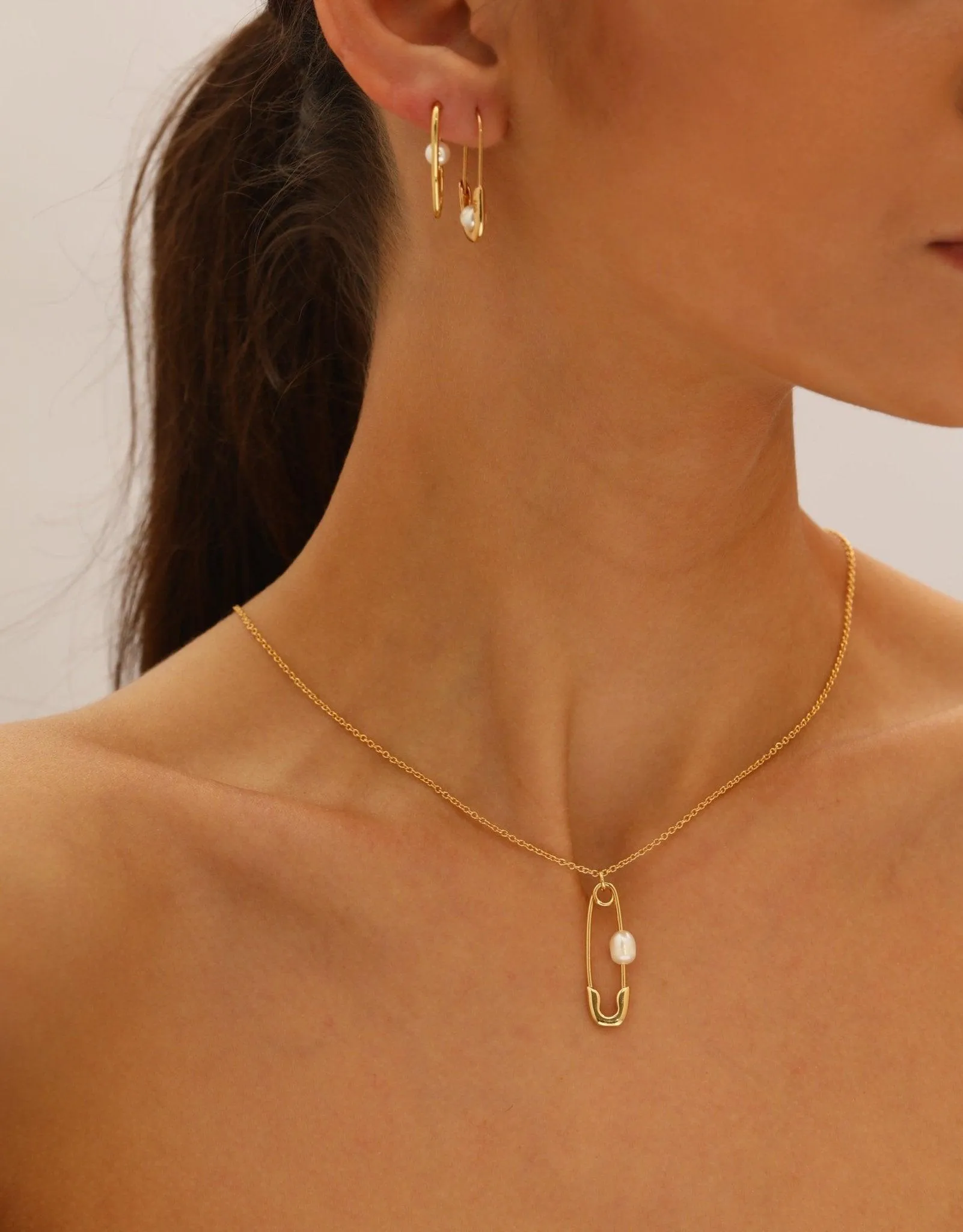 Petite Safety Pin Earrings sold by En Route Jewelry product image thumbnail 3