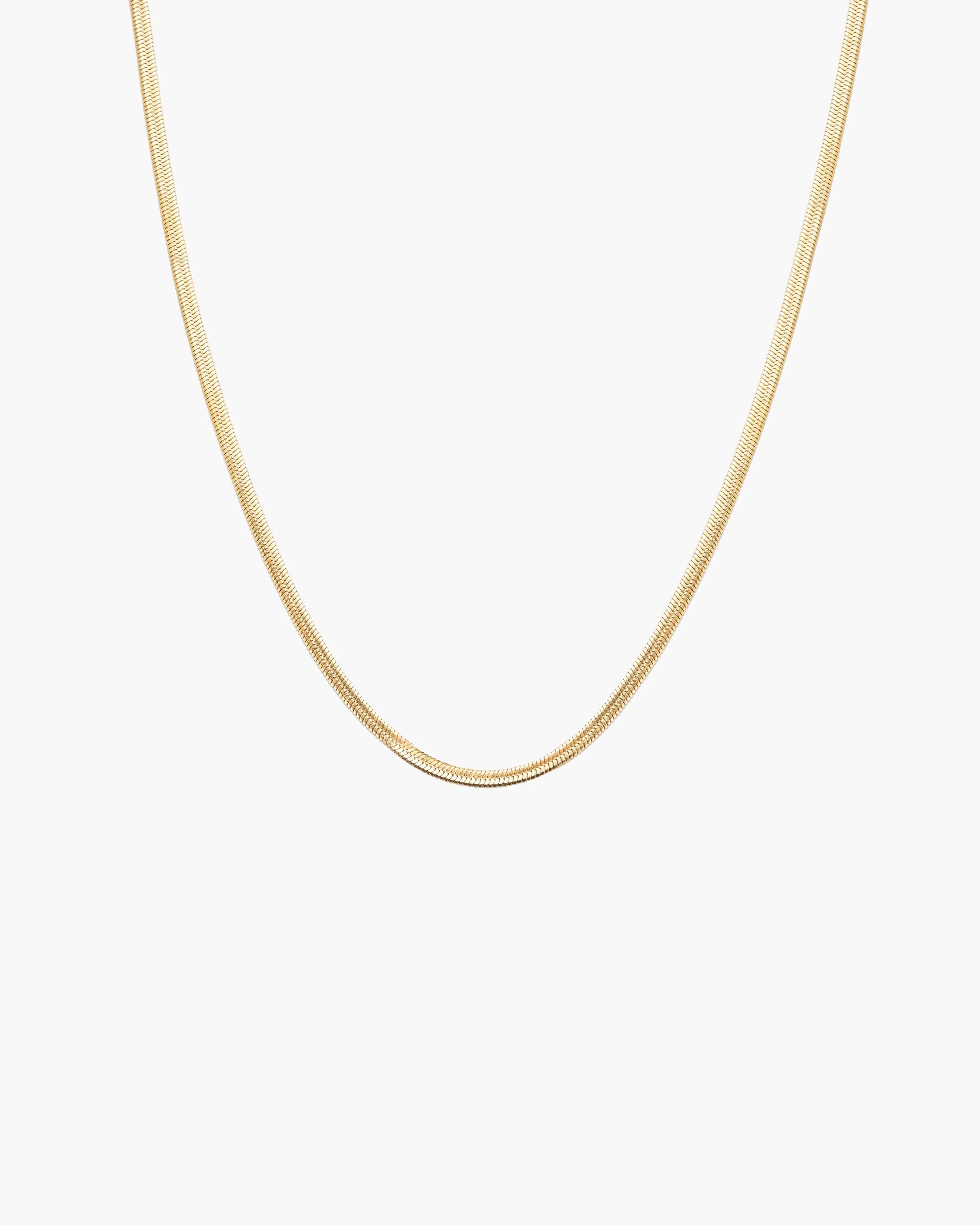 3mm Herringbone Chain Necklace in Silver sold by En Route Jewelry product image thumbnail 5