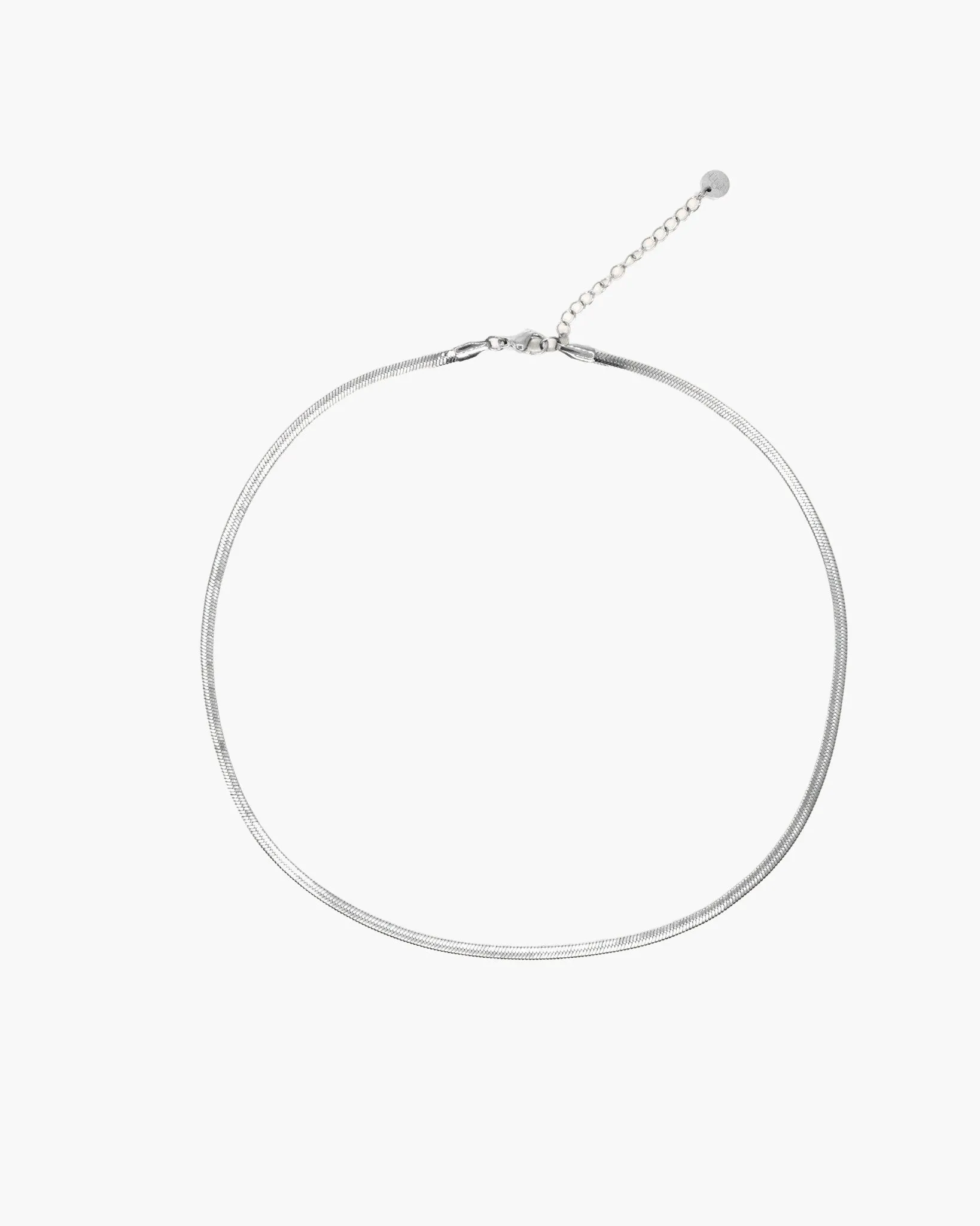 3mm Herringbone Chain Necklace in Silver sold by En Route Jewelry product image thumbnail 3
