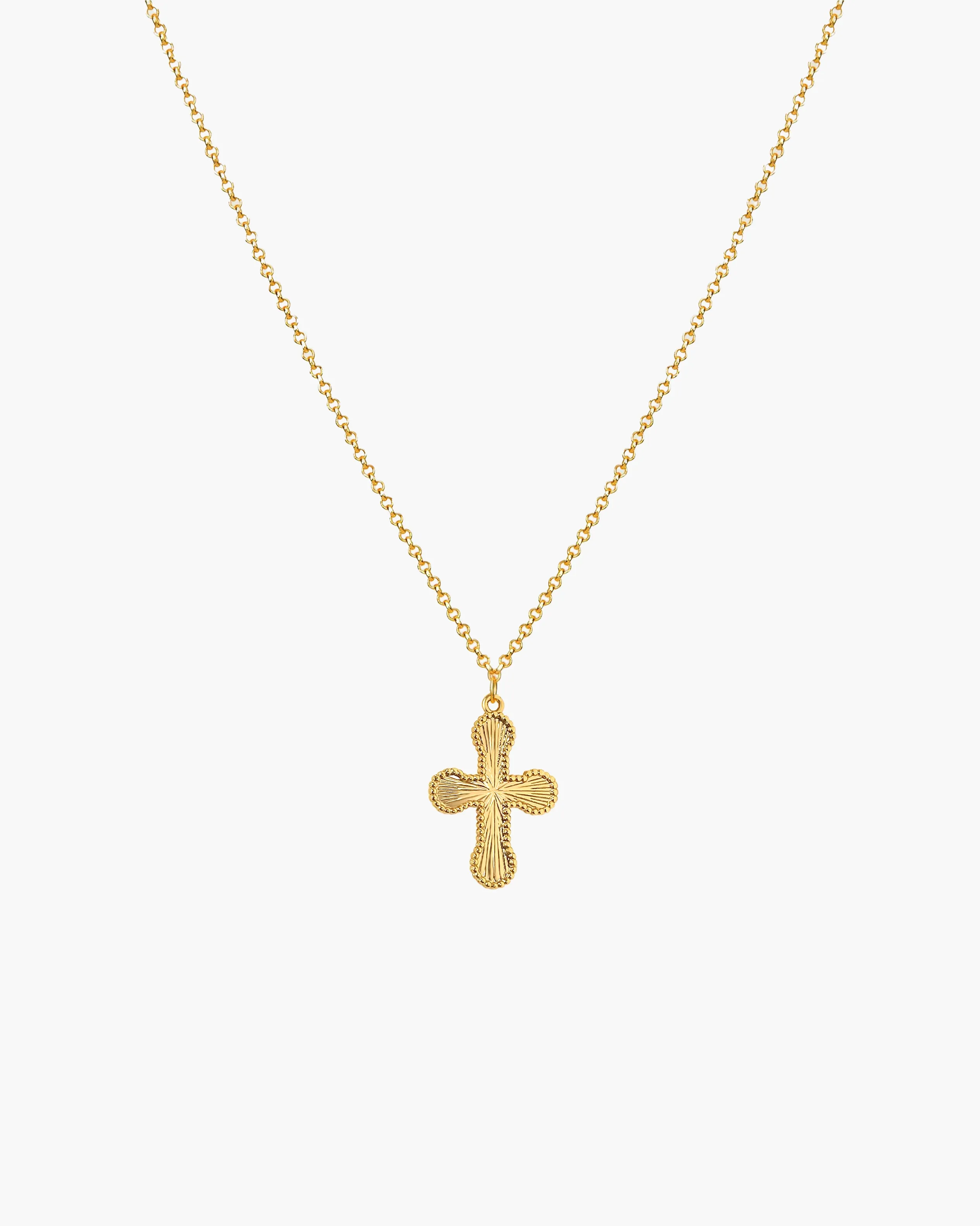 Mini Cross Pendant Necklace in Silver sold by en route product image thumbnail 5