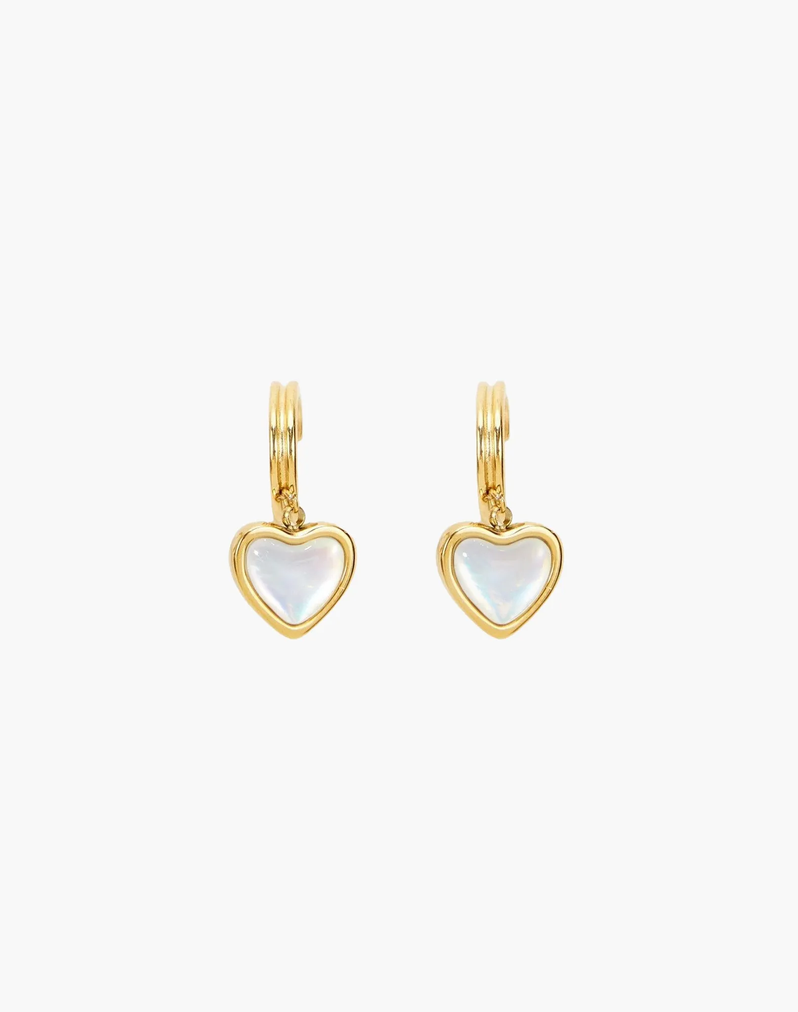 Pearlescent Heart Earrings sold by en route