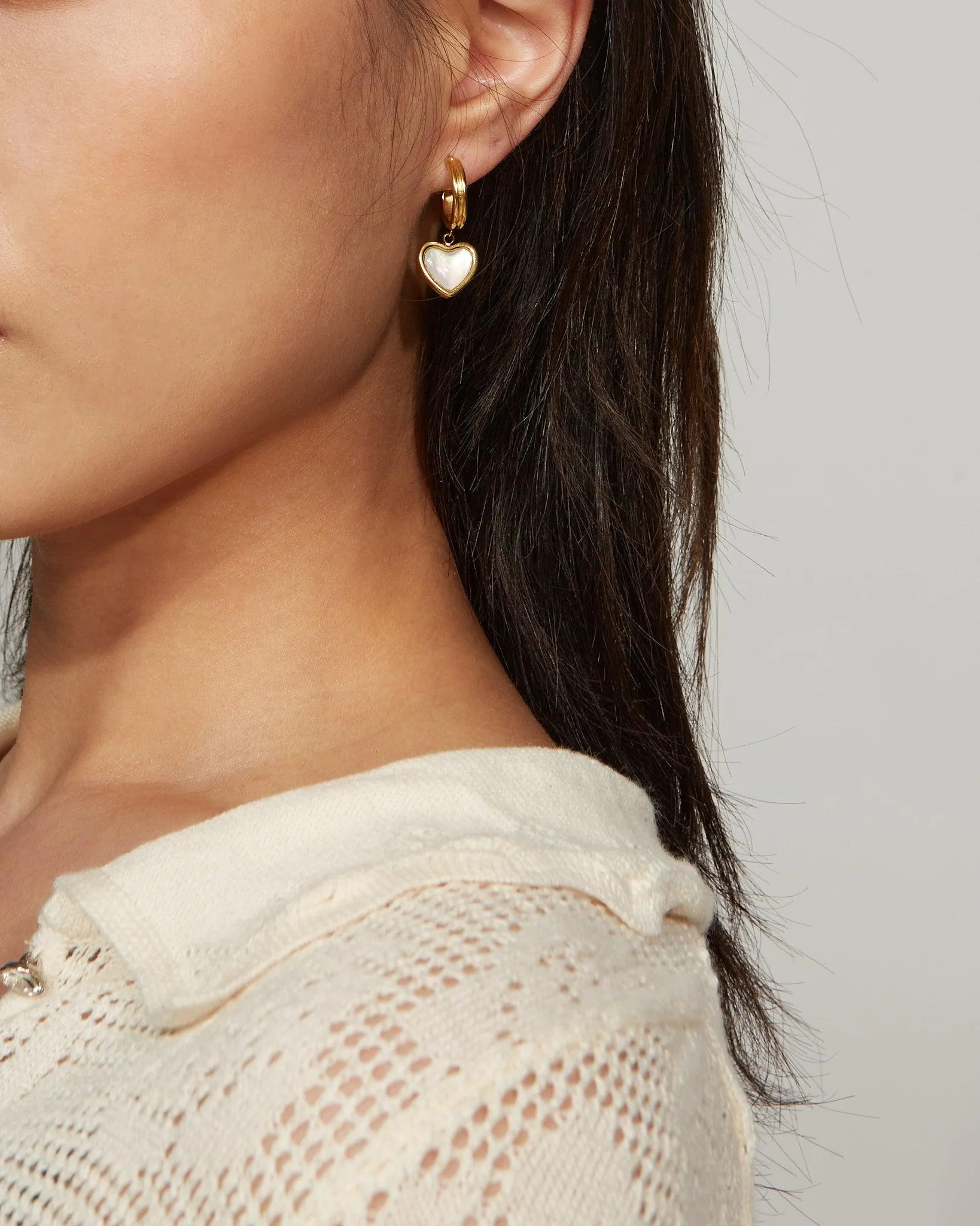 Pearlescent Heart Earrings sold by en route product image thumbnail 4