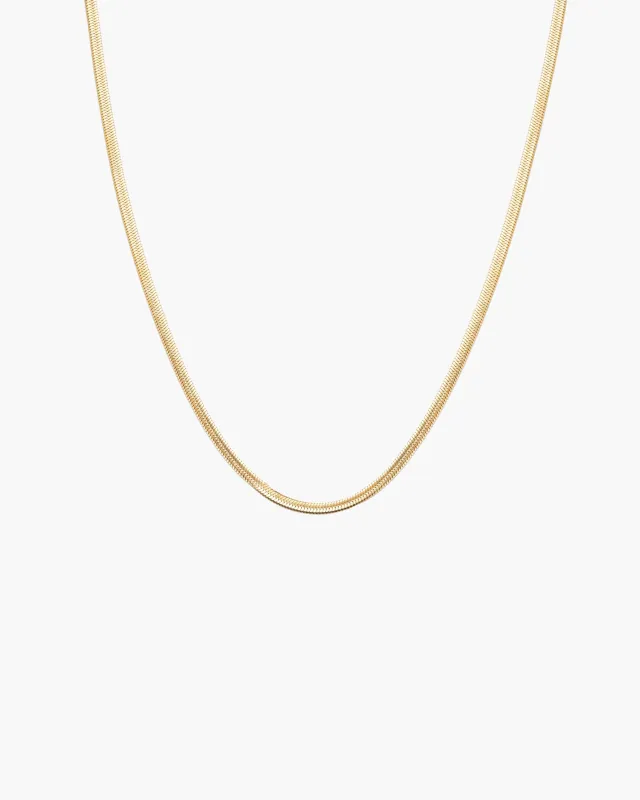 3mm Herringbone Chain Necklace made by En Route Jewelry