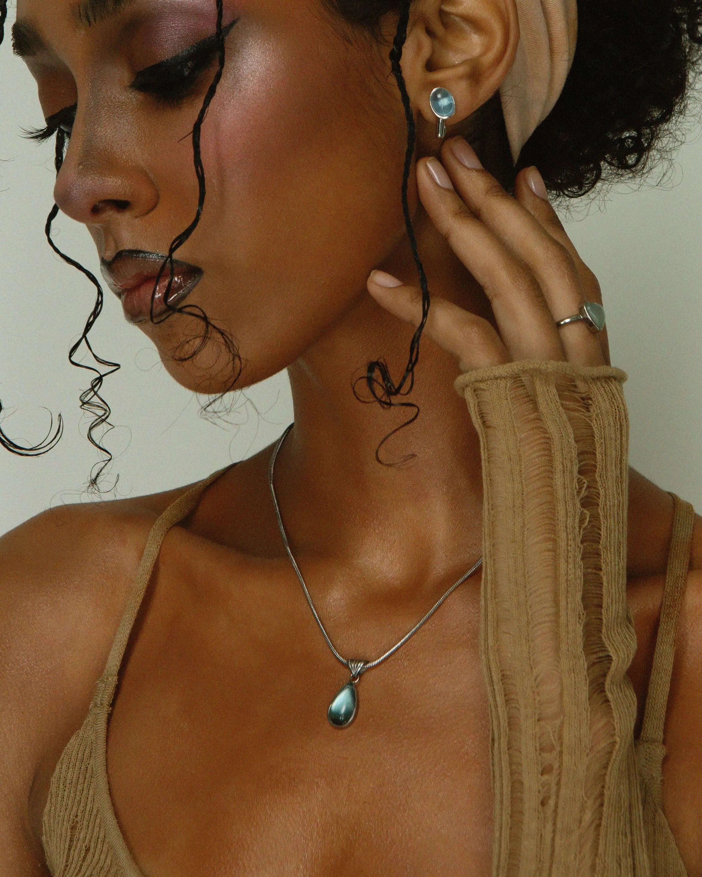 Waterdrop Necklace in Marine Blue sold by en route product image thumbnail 3