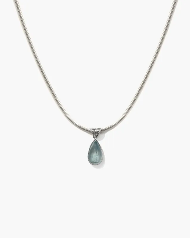 Waterdrop Necklace in Marine Blue made by En Route Jewelry